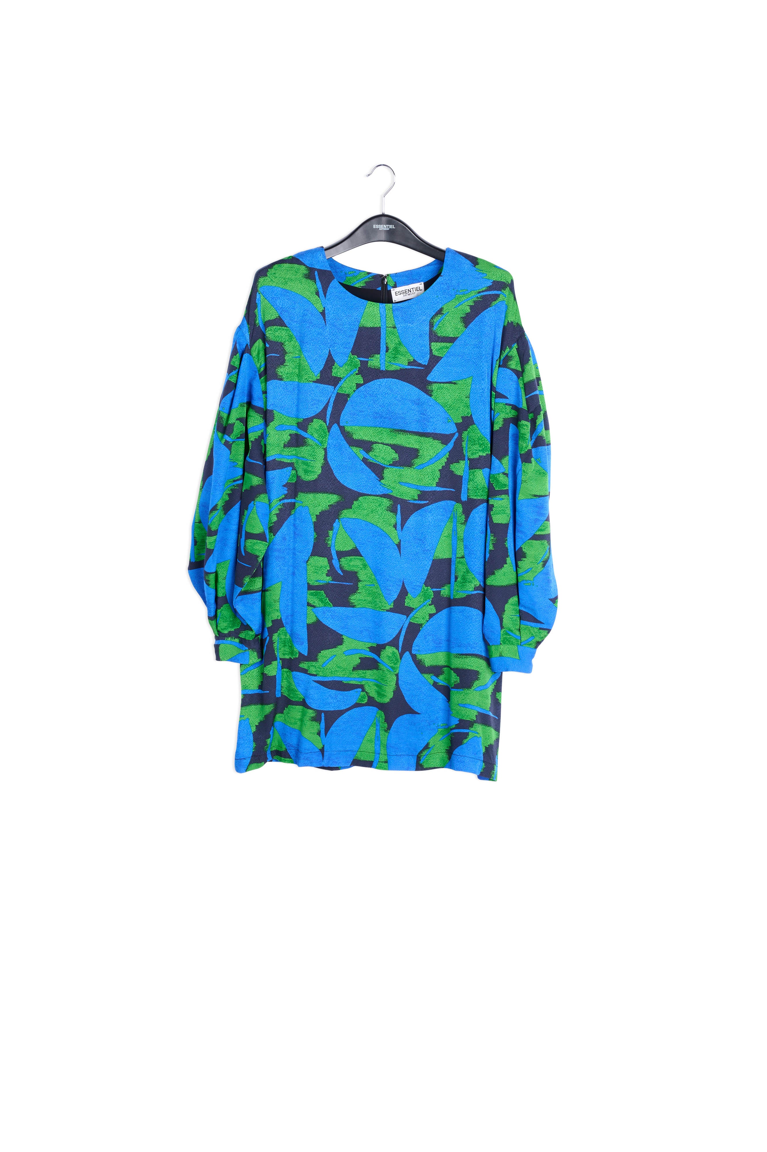 Blue, green and black printed mini dress RE—SSENTIEL | Essentiel second hand