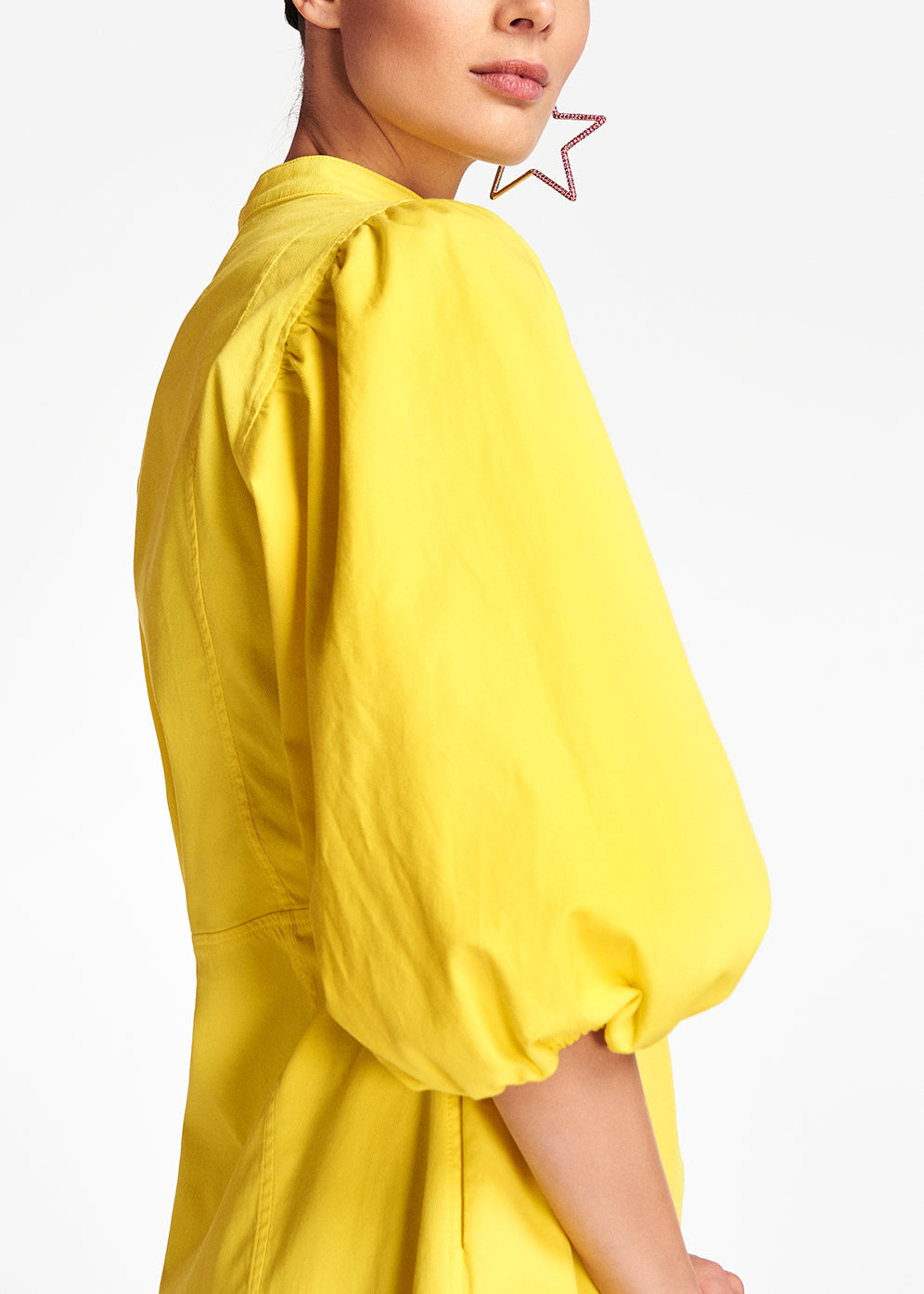 Mini-robe jaune en coton sergé RE—SSENTIEL | Essentiel second hand