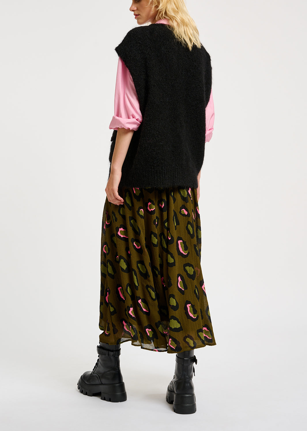 Black sleeveless mohair-blend cardigan RE—SSENTIEL | Essentiel second hand