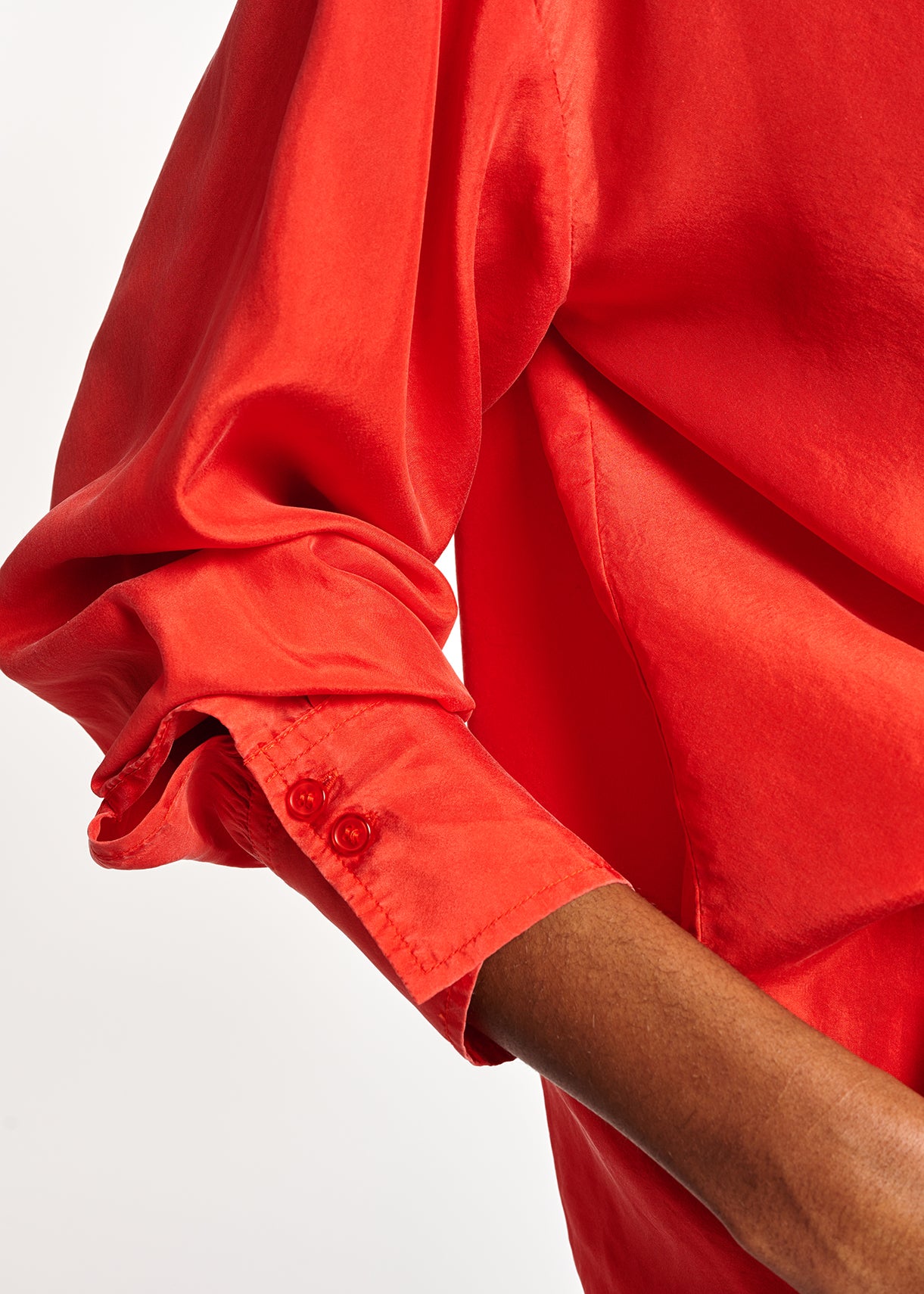 Chemise ample en soie rouge RE—SSENTIEL | Essentiel second hand
