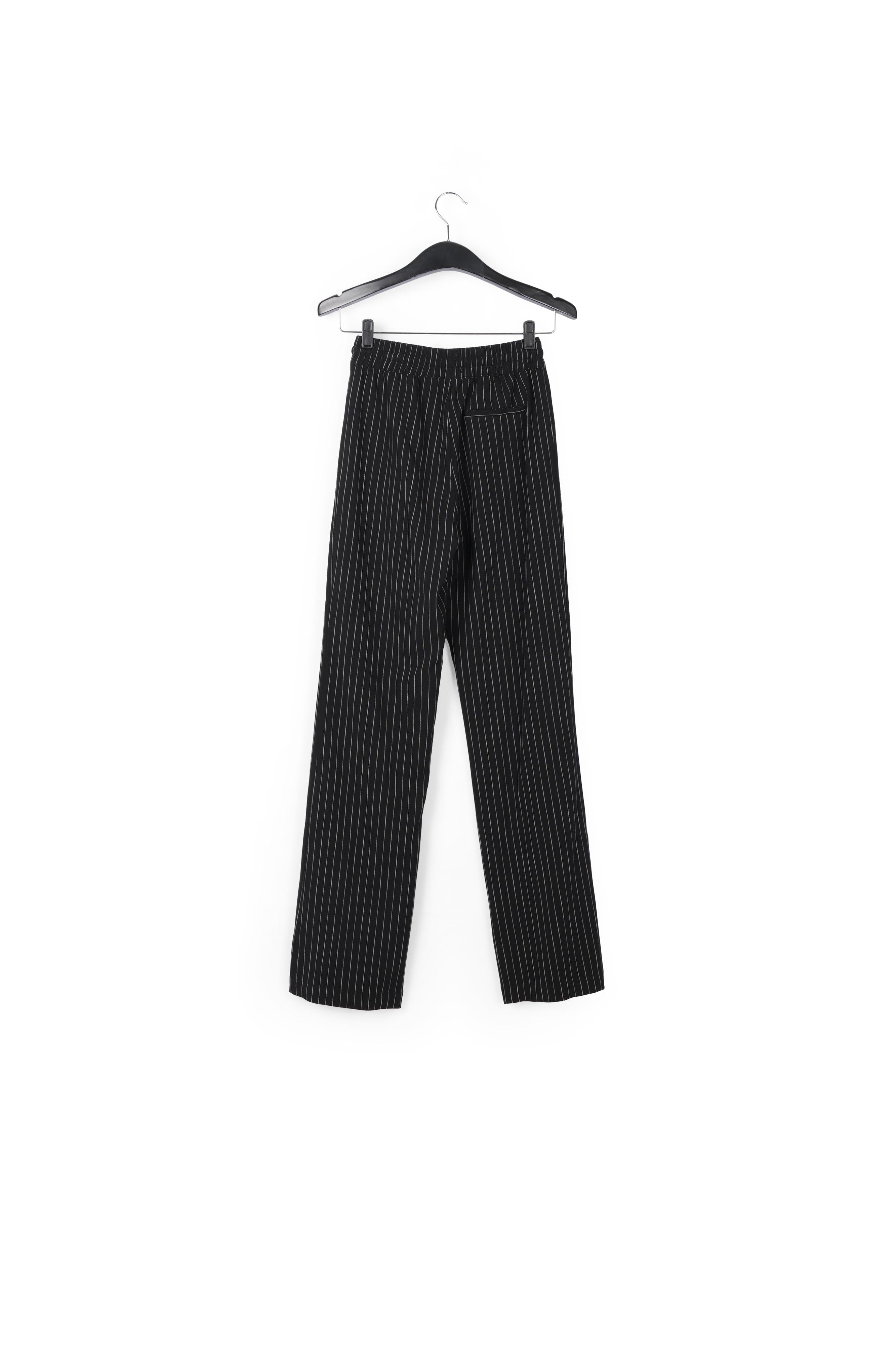 Black pinstripe wide-leg pants RE—SSENTIEL | Essentiel second hand