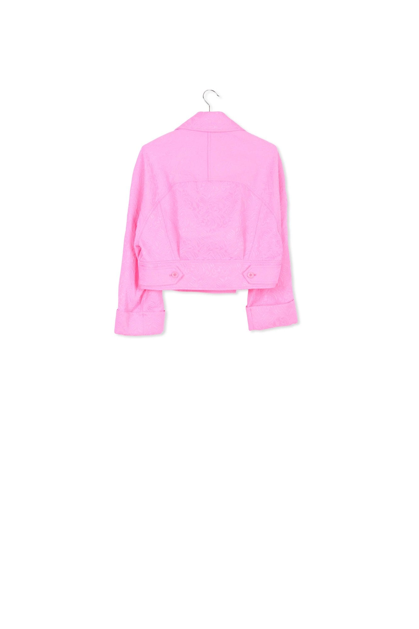 Pink jacquard double-breasted jacket RE—SSENTIEL | Essentiel second hand