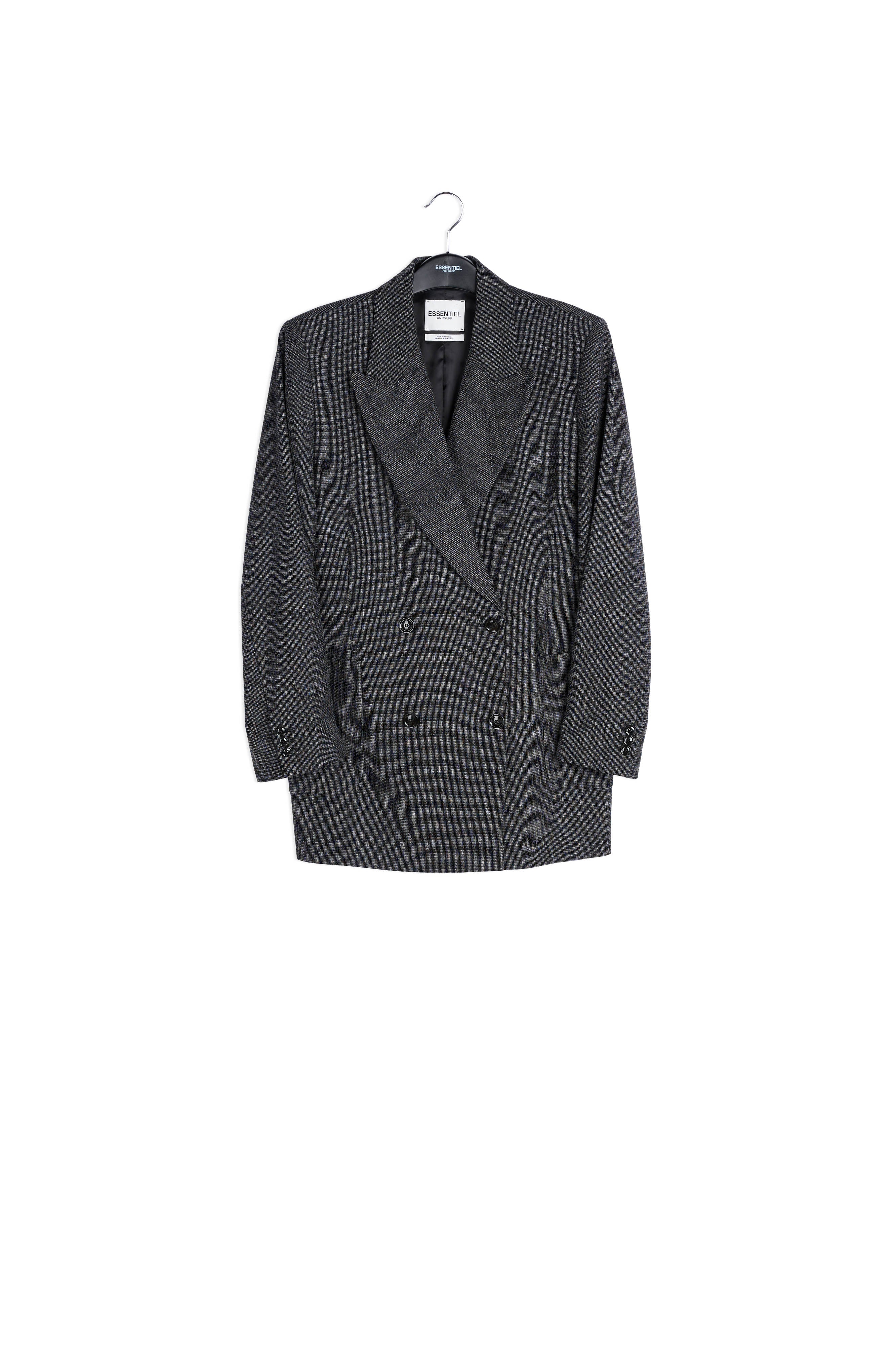 Black double-breasted blazer RE—SSENTIEL | Essentiel second hand