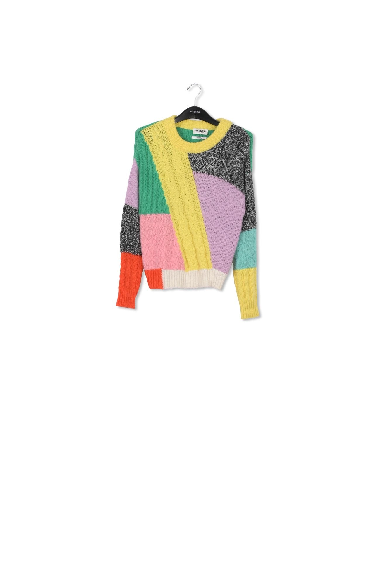 Pull patchwork en mohair mélangé RE—SSENTIEL | Essentiel second hand