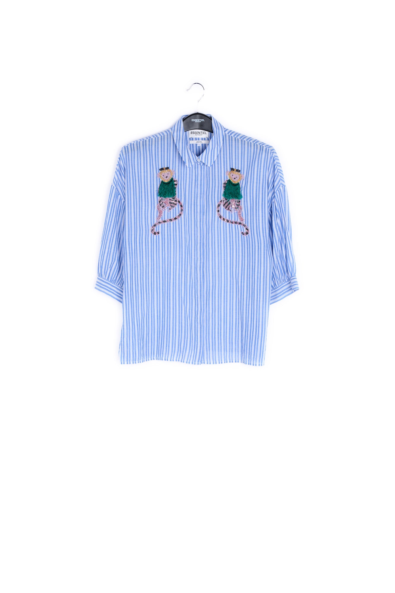 Striped shirt with monkey embroidery RE—SSENTIEL | Essentiel second hand