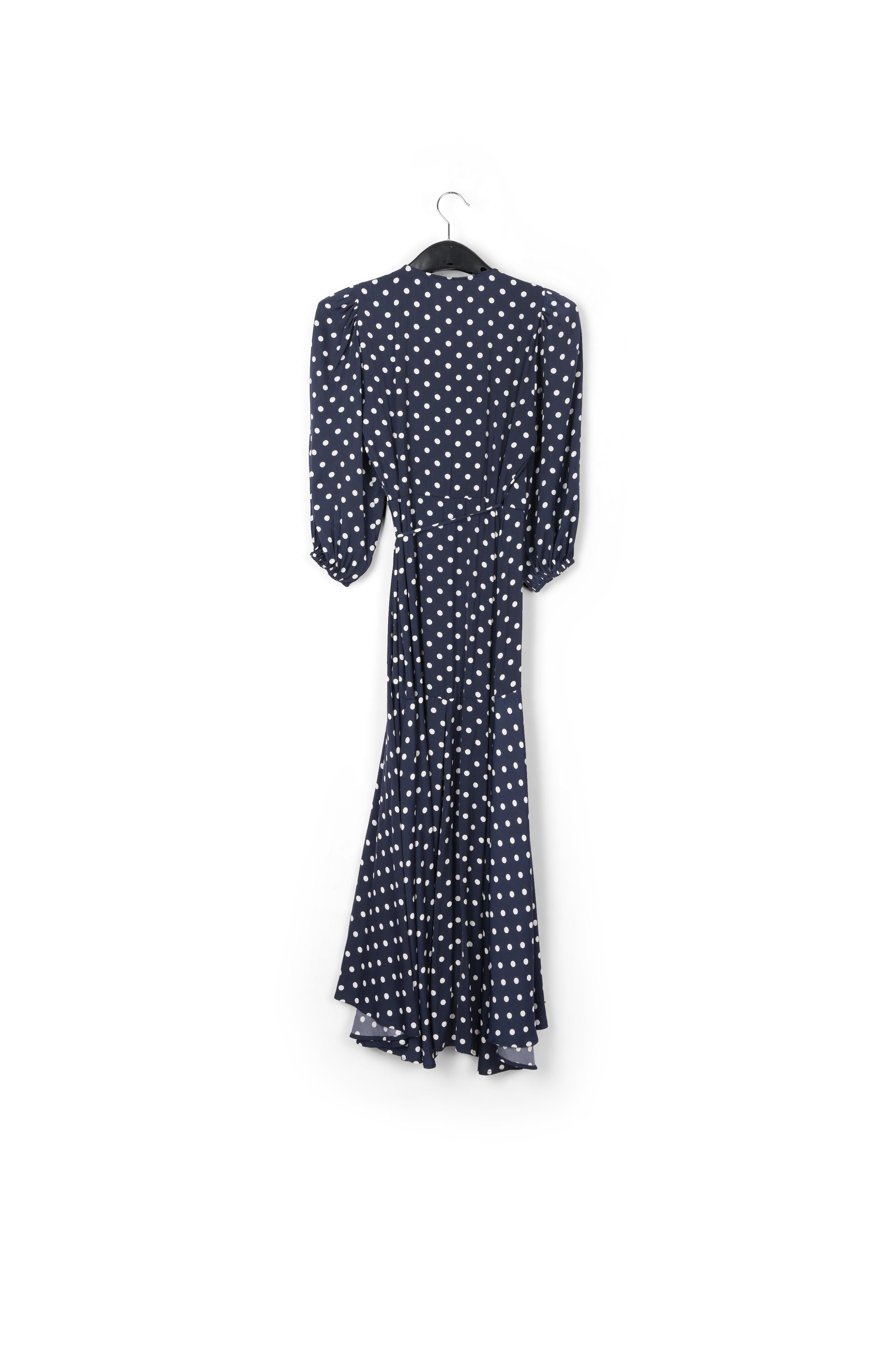 Dark blue polka dot wrap maxi dress RE—SSENTIEL | Essentiel second hand