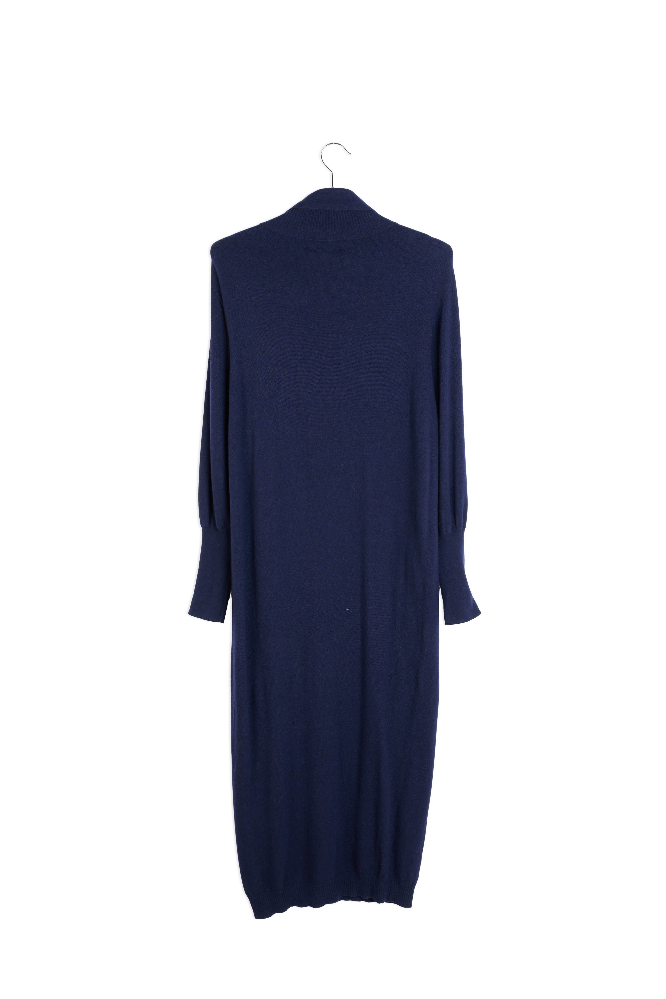 Dark blue midi-length merino wool blend knit dress RE—SSENTIEL | Essentiel second hand