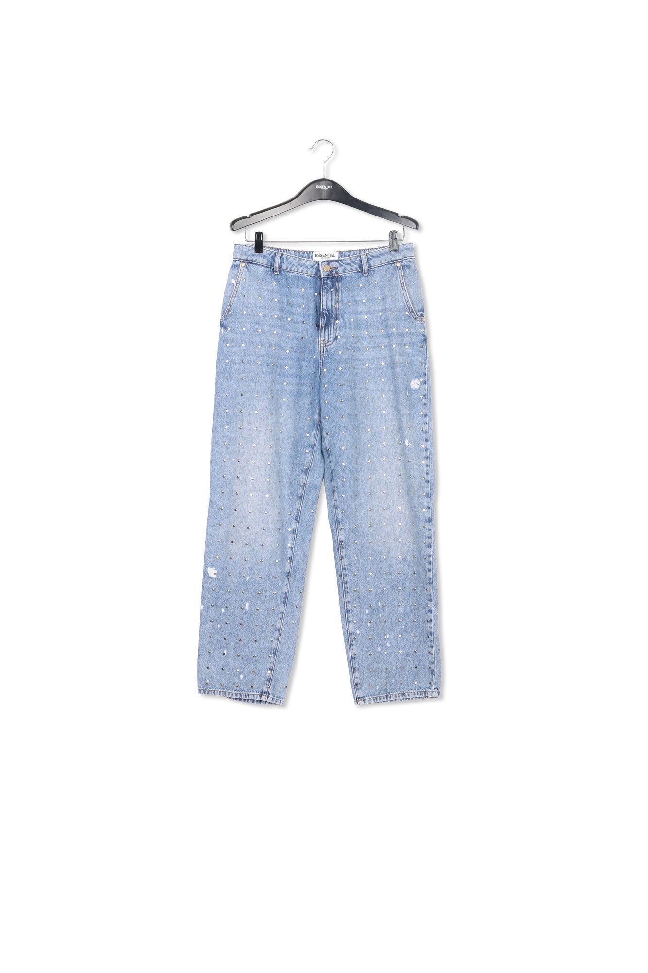 Jean boyfriend bleu à  rivets RE—SSENTIEL | Essentiel second hand