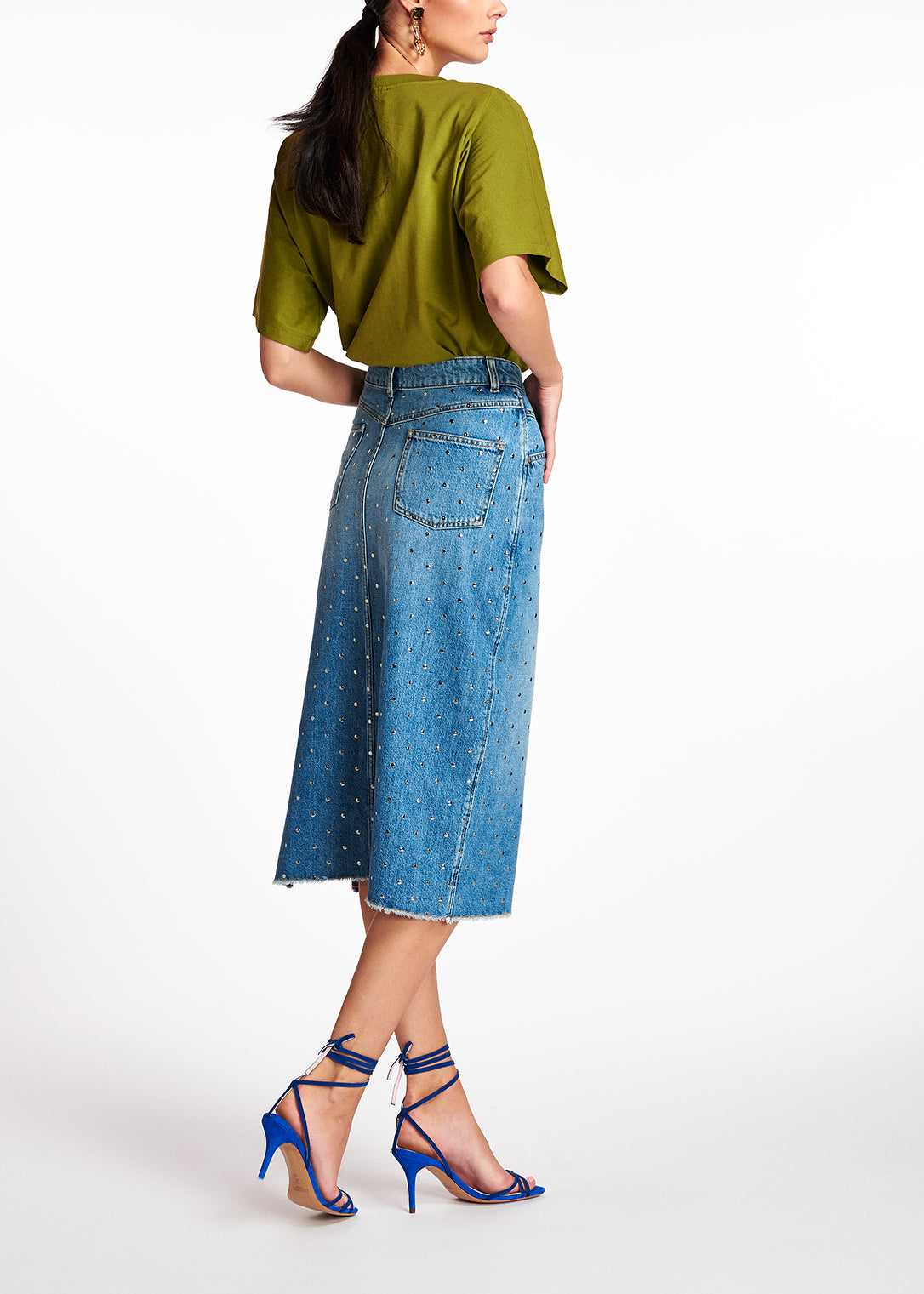 Studded denim pencil skirt RE—SSENTIEL | Essentiel second hand