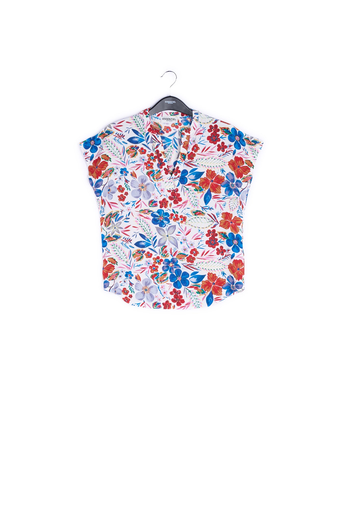 Off white floral V-neckline top RE—SSENTIEL | Essentiel second hand