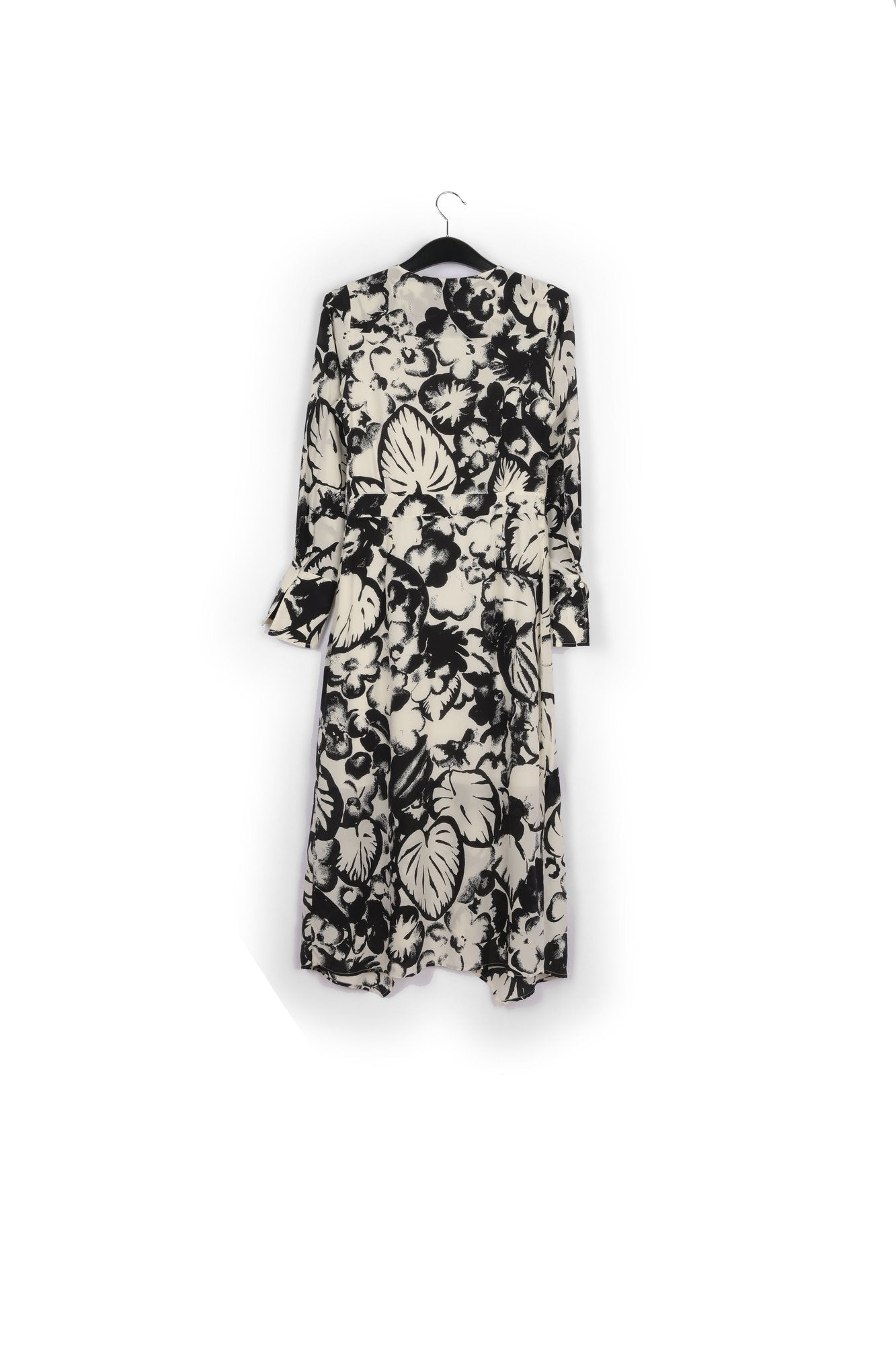 Off-white botanical-print silk midi dress RE—SSENTIEL | Essentiel second hand