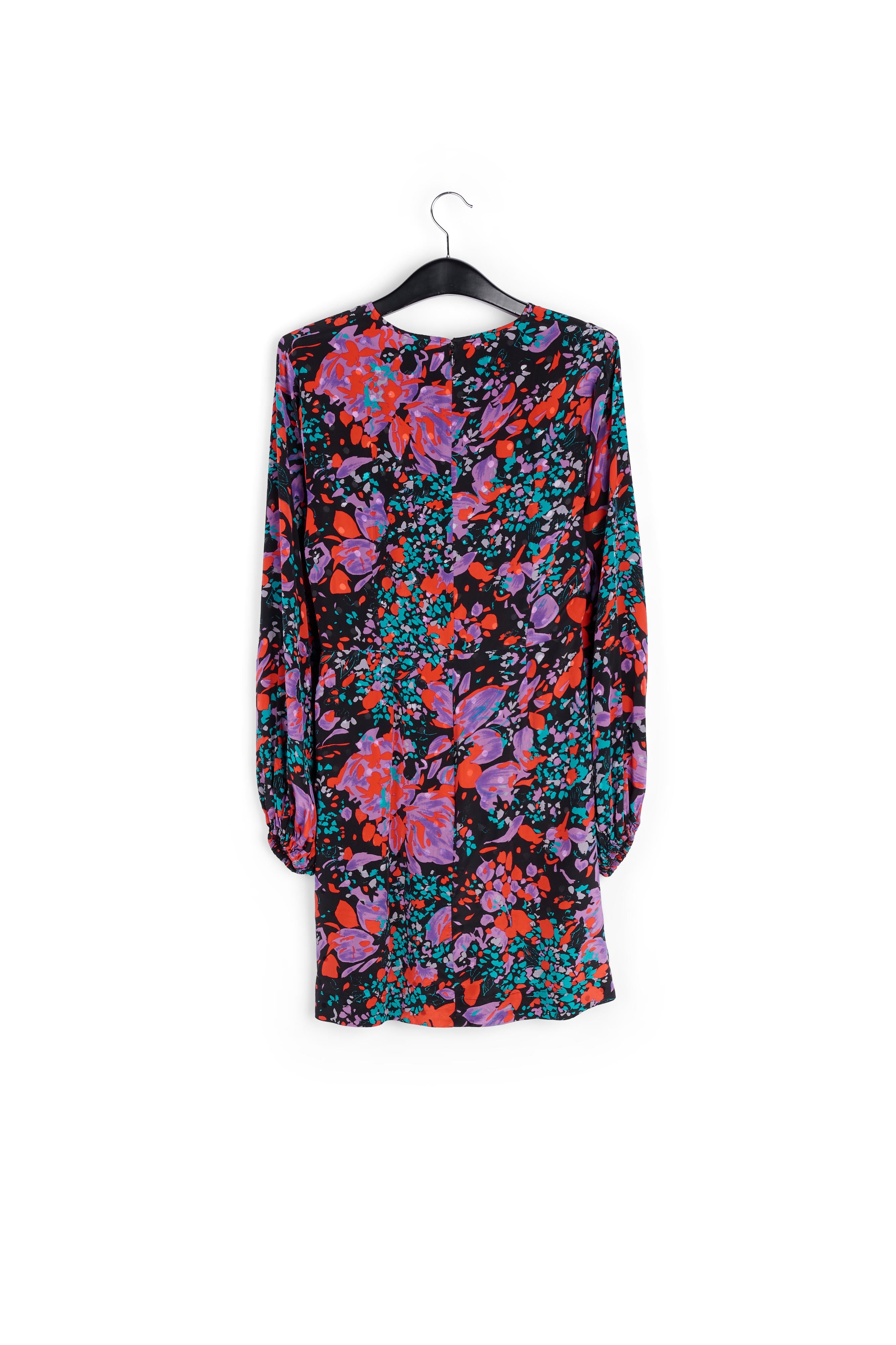Black silk jacquard mini dress RE—SSENTIEL | Essentiel second hand