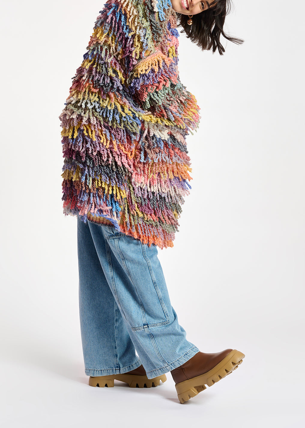 Colorful oversized loop stitch knitwear RE—SSENTIEL | Essentiel second hand