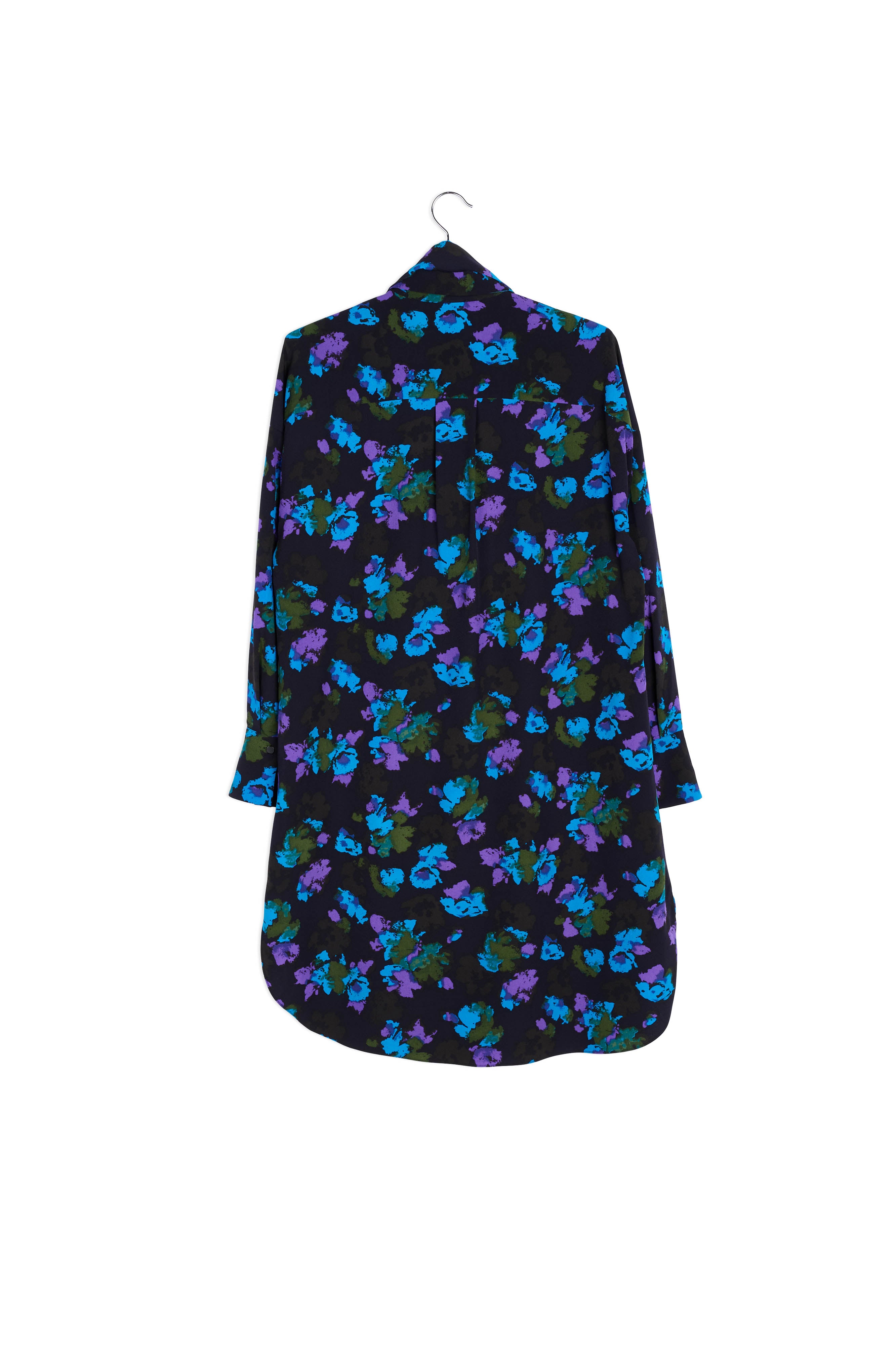 Black and red floral print midi shirt dress RE—SSENTIEL | Essentiel second hand