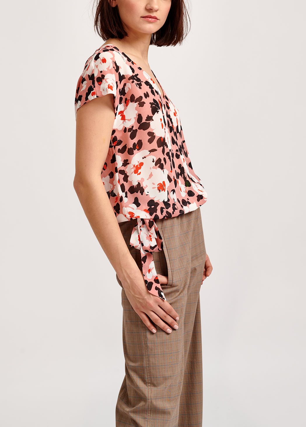 Roze top met bloemenprint RE—SSENTIEL | Essentiel second hand