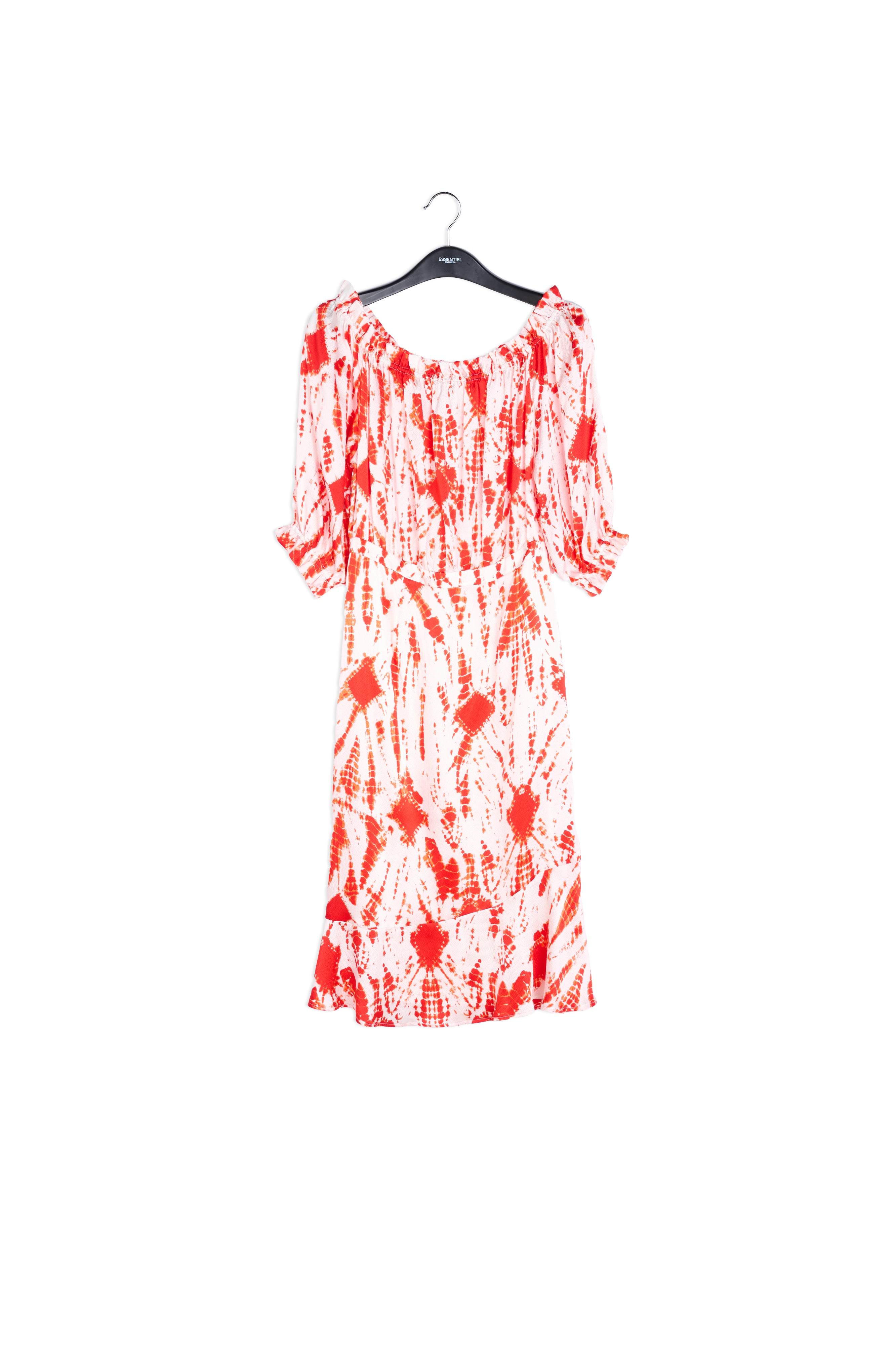 Robe en soie tie-dye blanc cassé et vert RE—SSENTIEL | Essentiel second hand