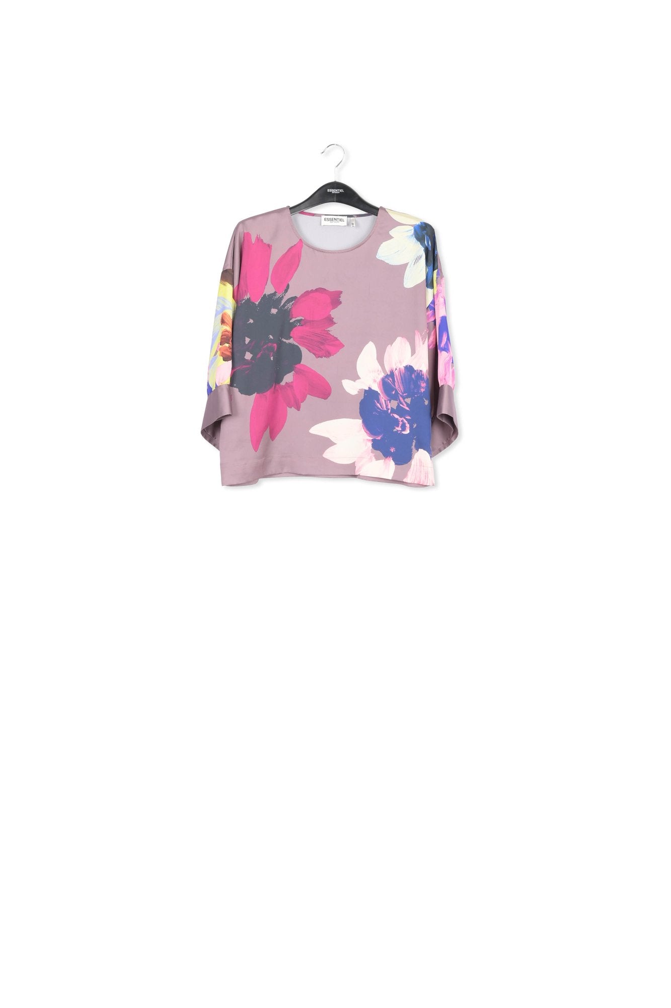 Mauve top multicolor floral print RE—SSENTIEL | Essentiel second hand