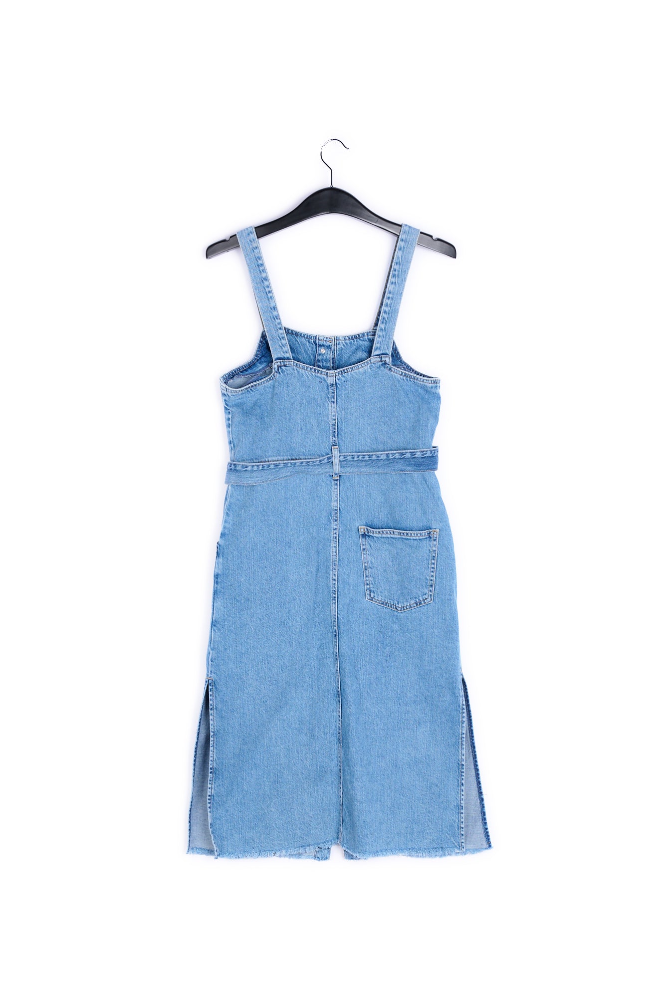 Donkerblauwe jeans mini-jurk met riem RE—SSENTIEL | Essentiel second hand