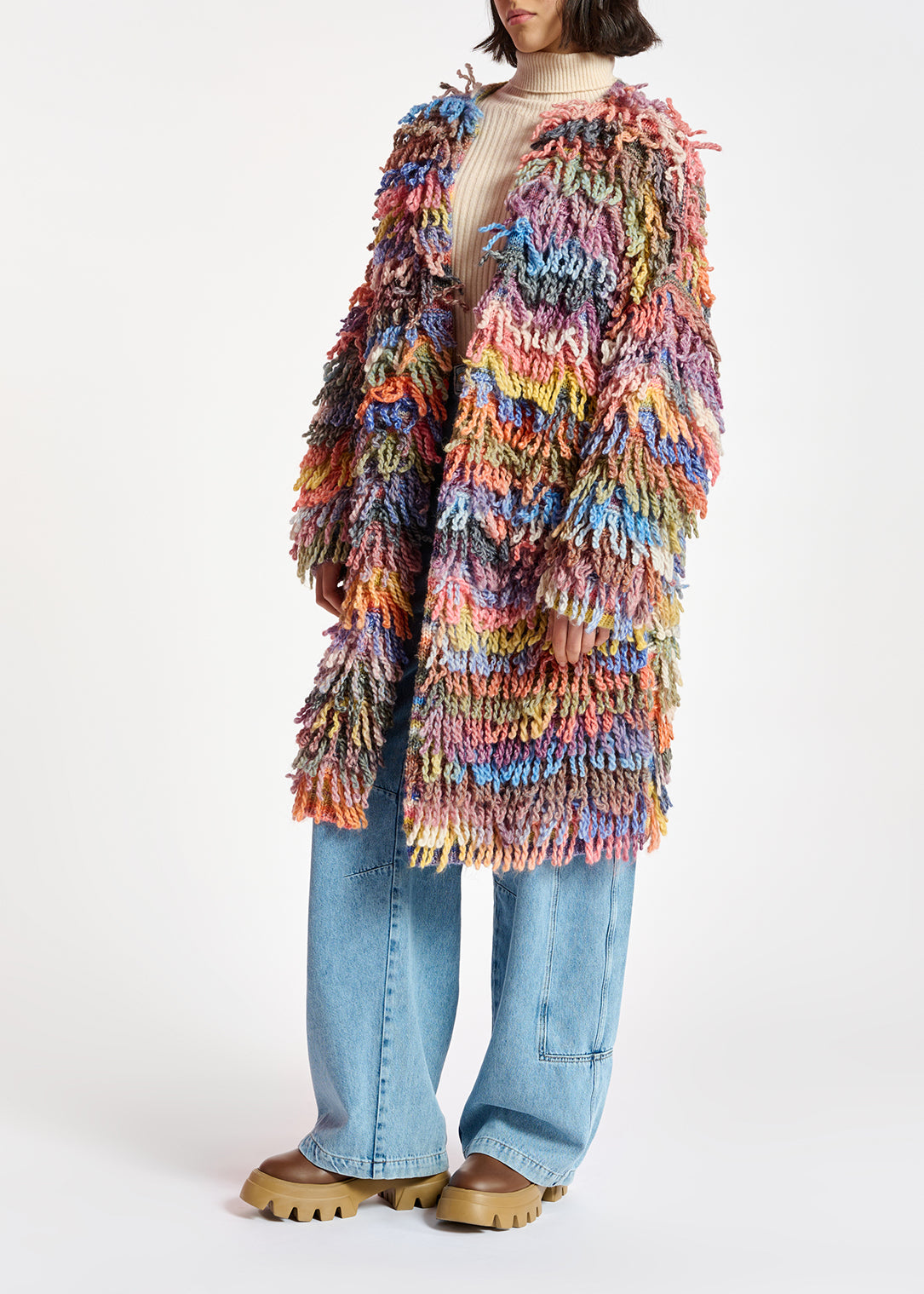 Colorful oversized loop stitch knitwear RE—SSENTIEL | Essentiel second hand