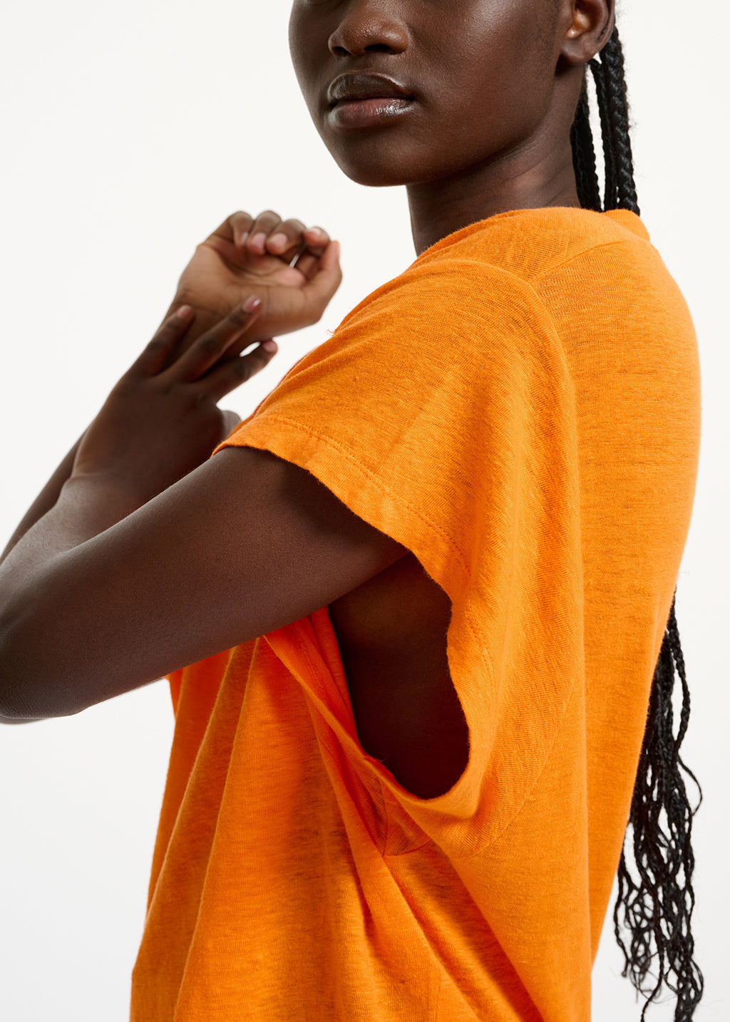 Orange linen T-shirt RE—SSENTIEL | Essentiel second hand