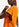 Oranje linnen T-shirt Faume - seconde main
