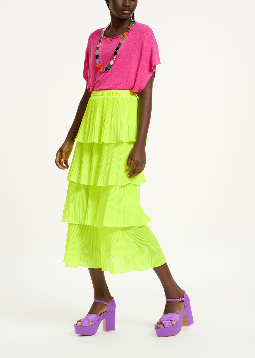 Fuchsia linen T-shirt RE—SSENTIEL | Essentiel second hand