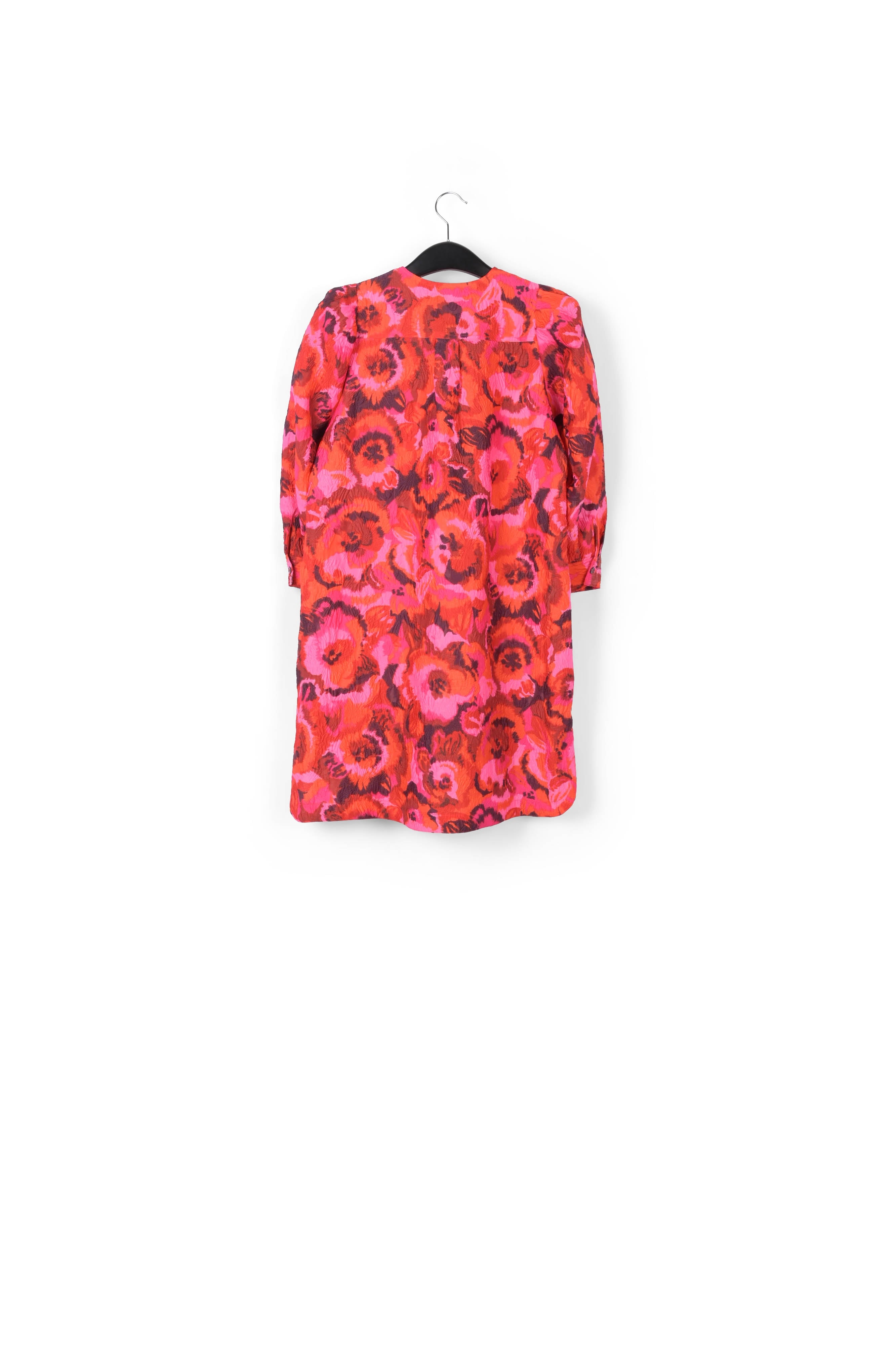 Pink and red jacquard belted mini dress RE—SSENTIEL | Essentiel second hand