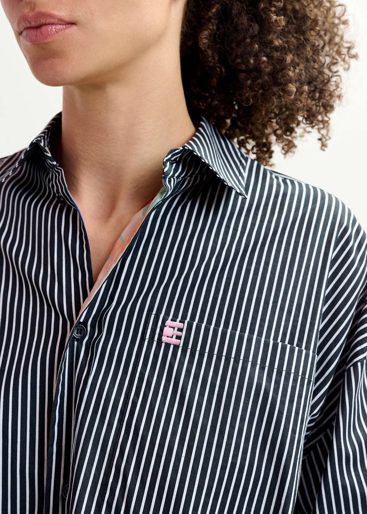 Reversible navy blue and white striped shirt RE—SSENTIEL | Essentiel second hand
