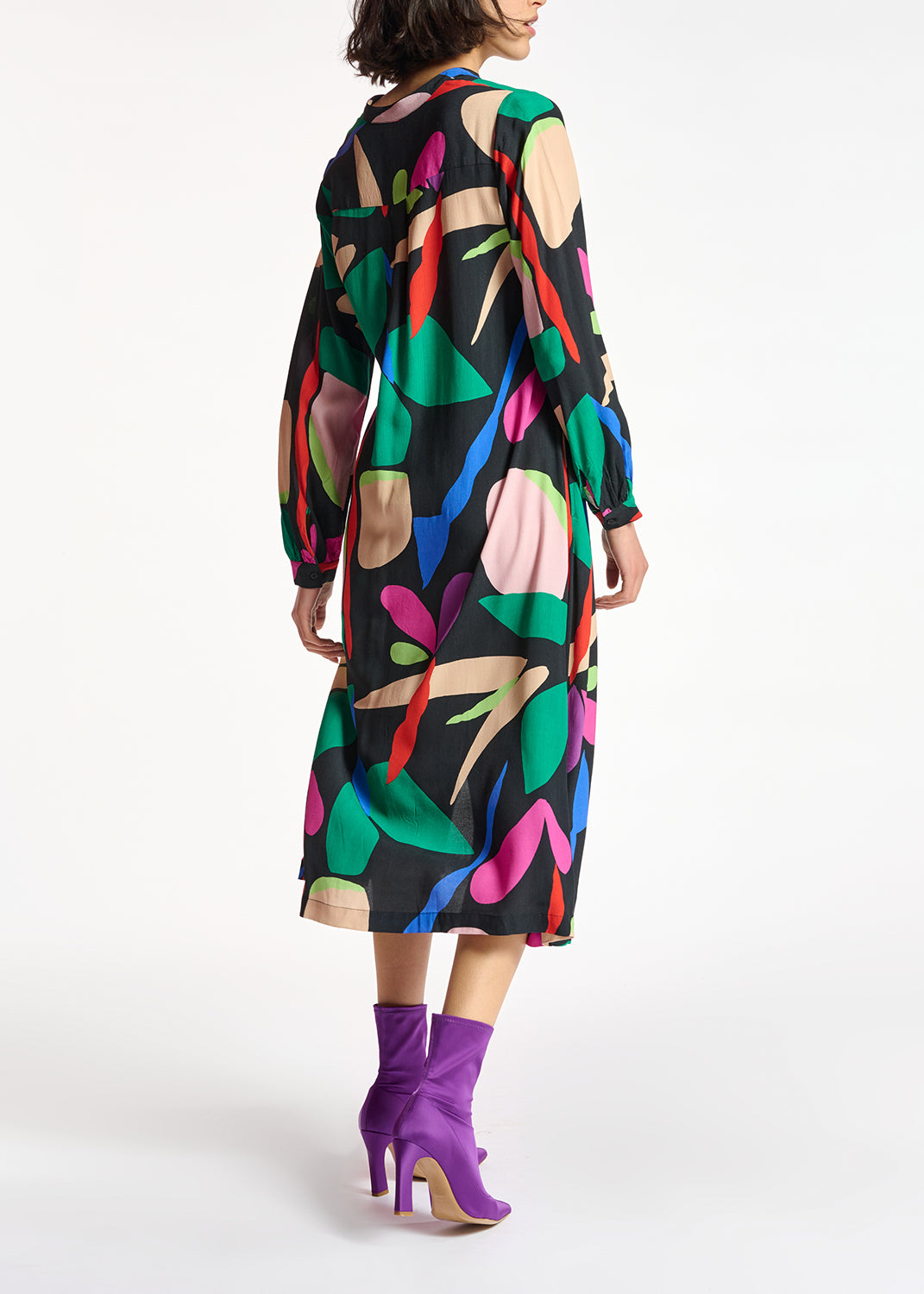 Black graphic-print shirt dress RE—SSENTIEL | Essentiel second hand
