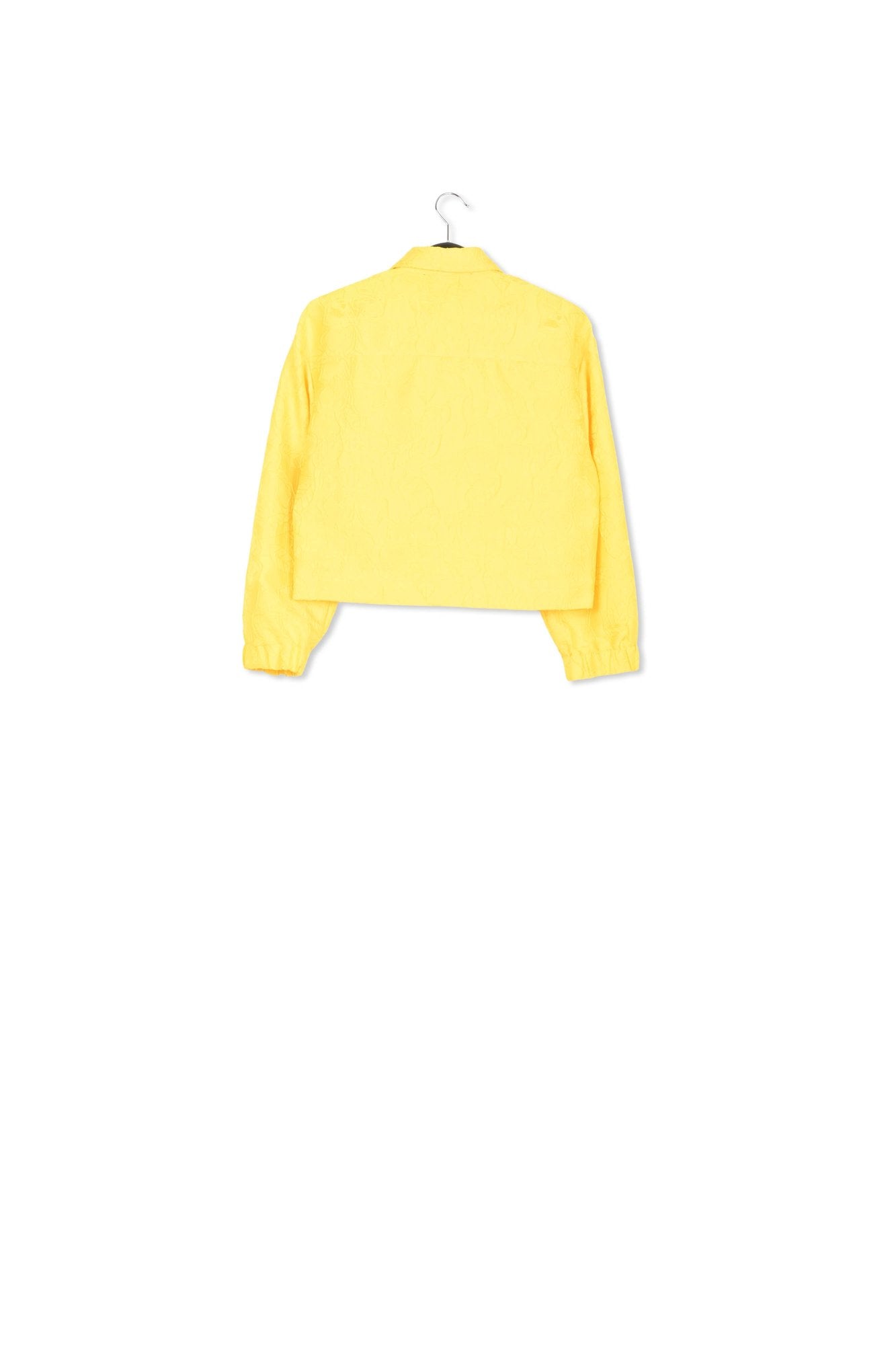 Courte veste en jacquard fleuri jaune RE—SSENTIEL | Essentiel second hand