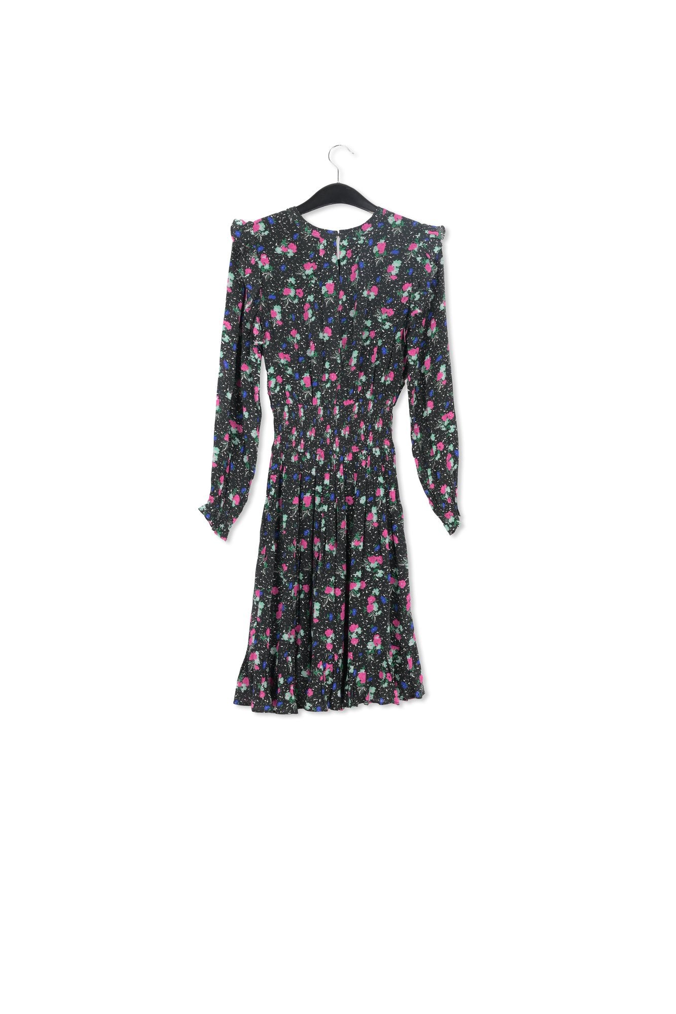 Black floral-print midi dress RE—SSENTIEL | Essentiel second hand