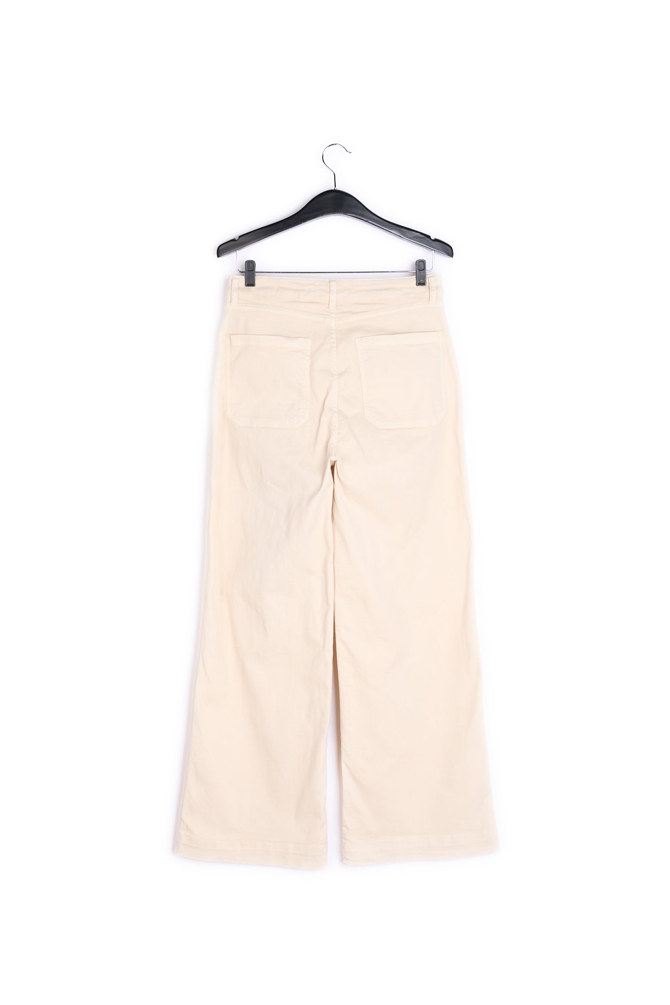 White flared high wide leg pants. RE—SSENTIEL | Essentiel second hand