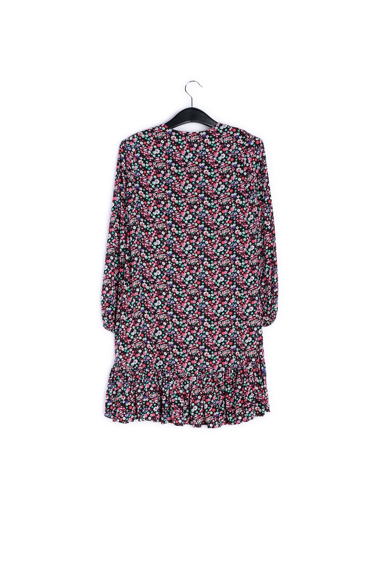 Black floral-print mini dress RE—SSENTIEL | Essentiel second hand