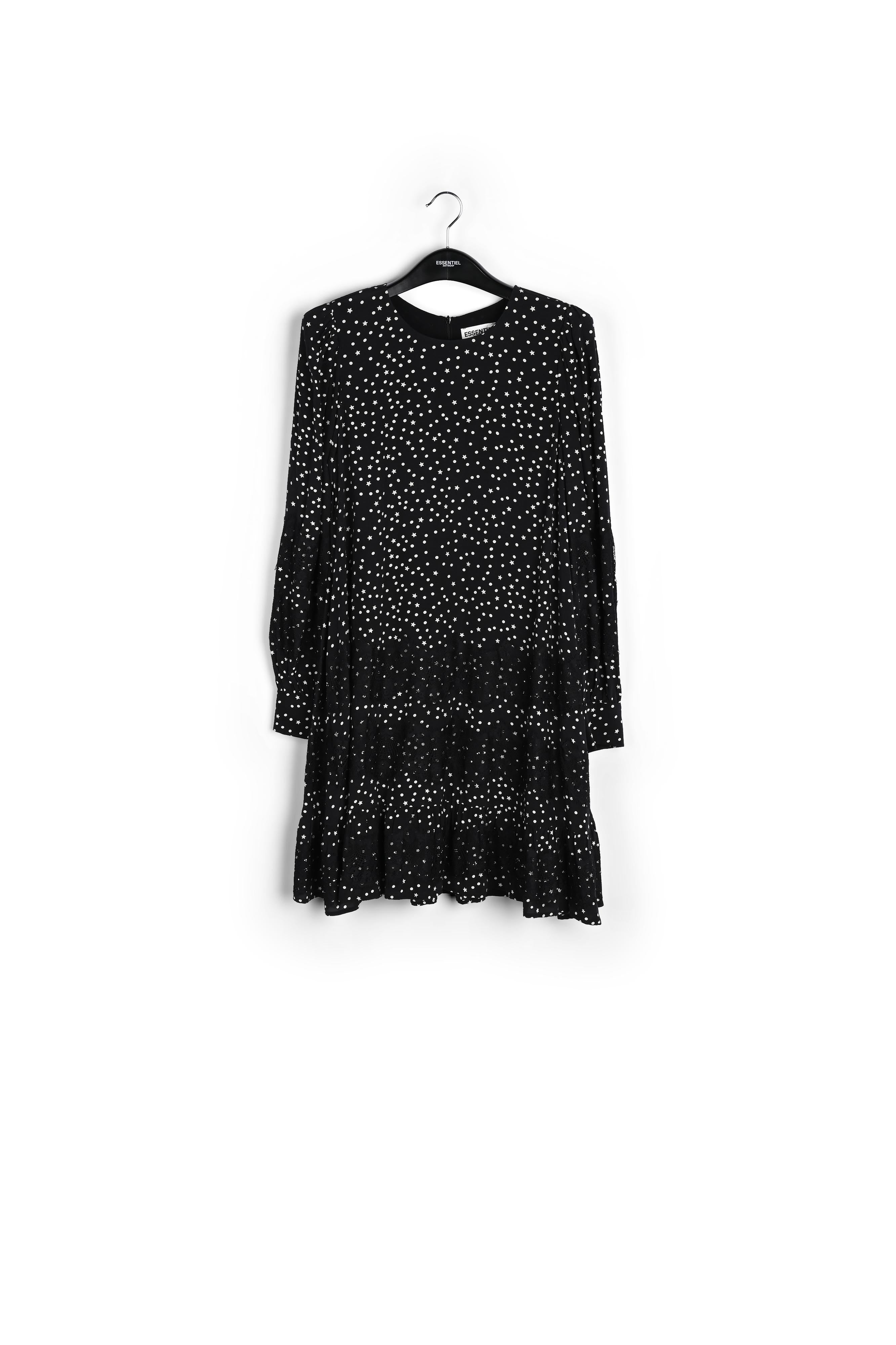 Zwarte mini-jurk met kant RE—SSENTIEL | Essentiel second hand