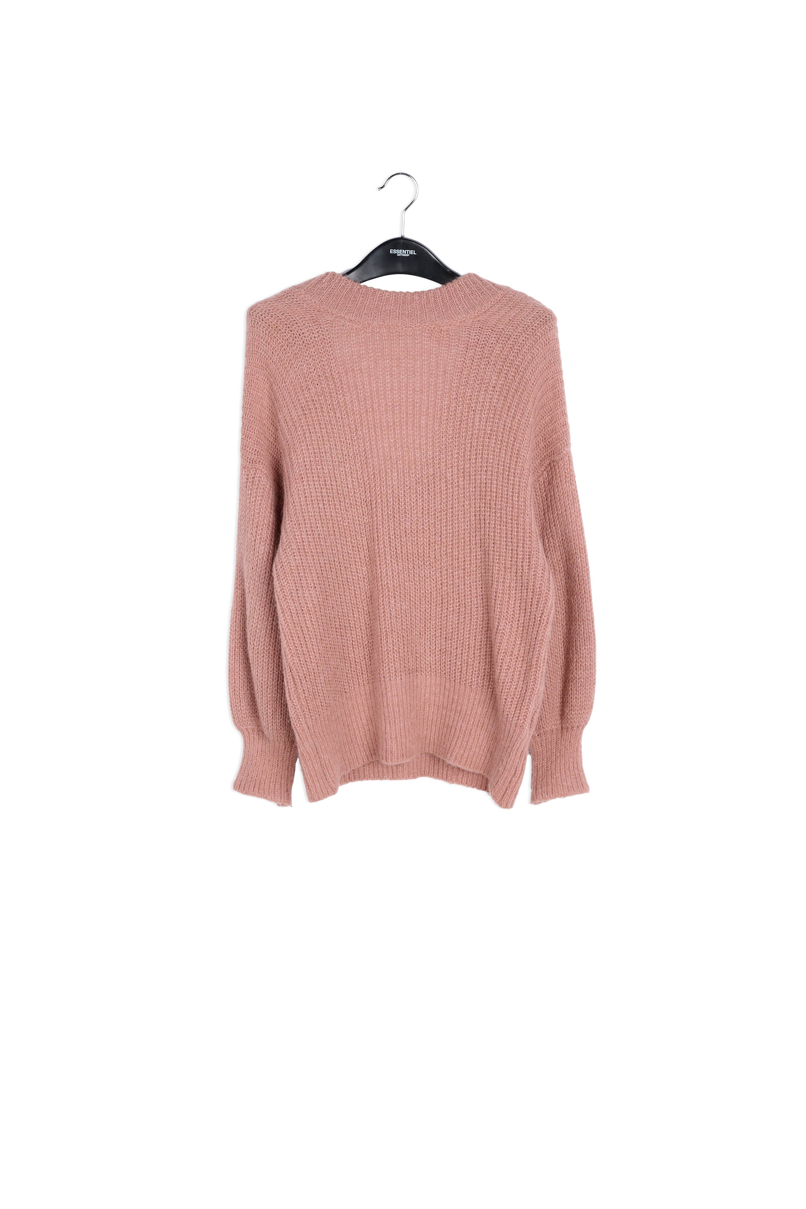 Pink oversized sweater with open back RE—SSENTIEL | Essentiel second hand