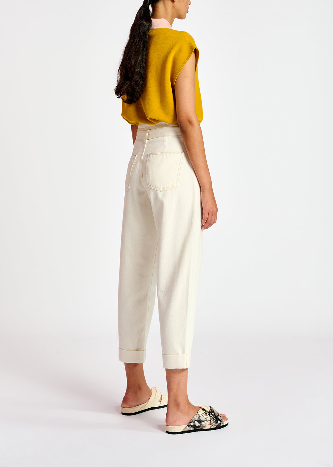 Gebroken witte jeans met hoge taille RE—SSENTIEL | Essentiel second hand