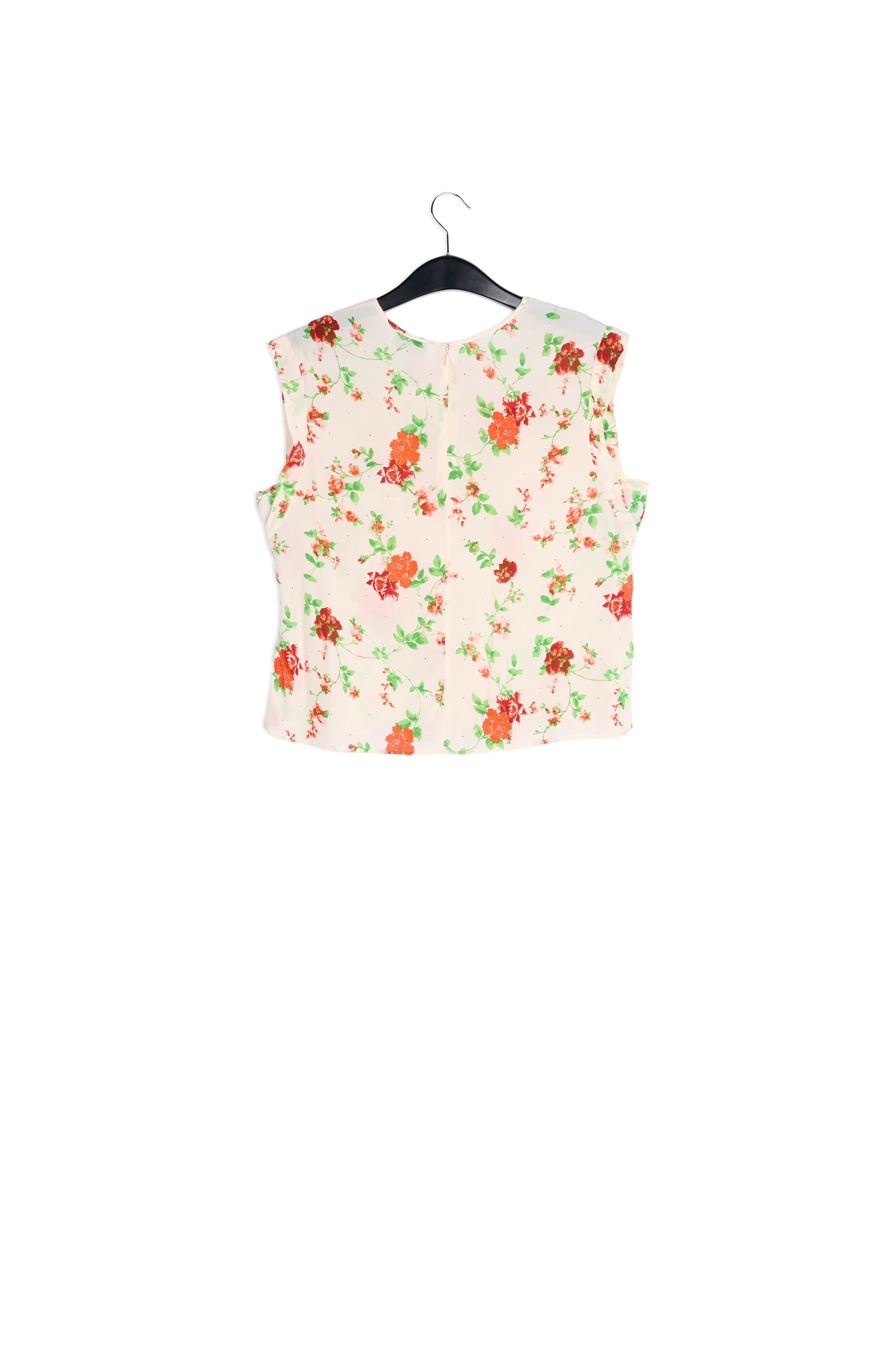 Off-white floral top with rhinestones RE—SSENTIEL | Essentiel second hand