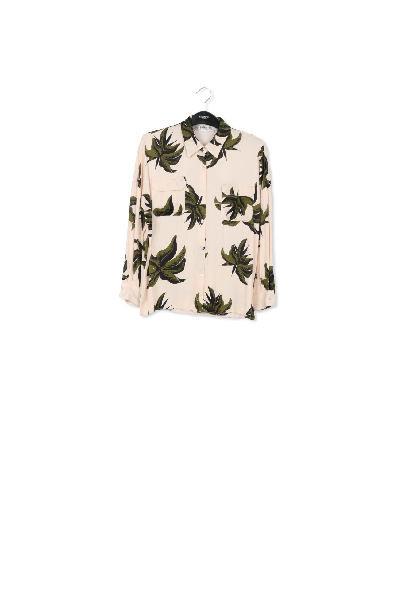 Off-white and green floral print shirt RE—SSENTIEL | Essentiel second hand
