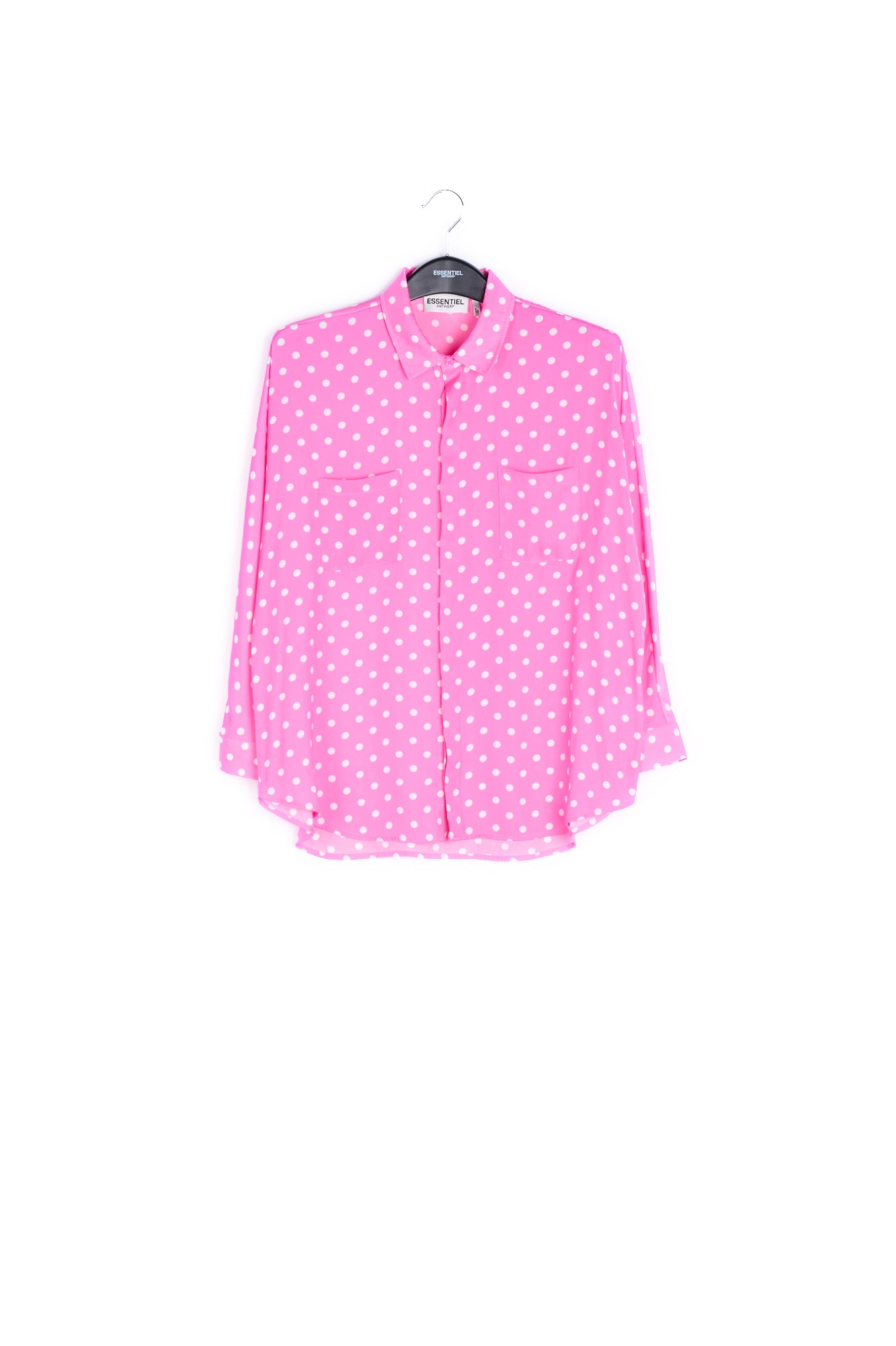 Neon pink polka dot shirt RE—SSENTIEL | Essentiel second hand