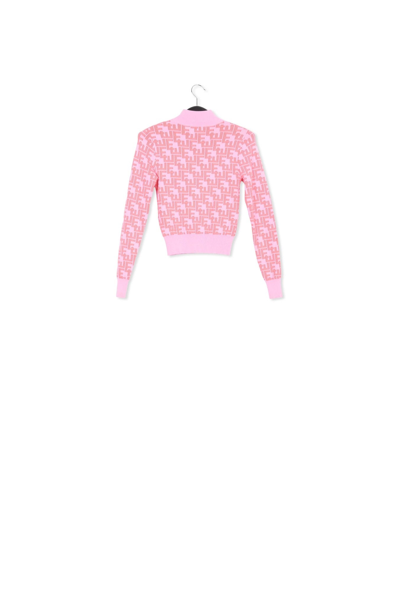 Cardigan en jacquard rose et rouge avec zip RE—SSENTIEL | Essentiel second hand