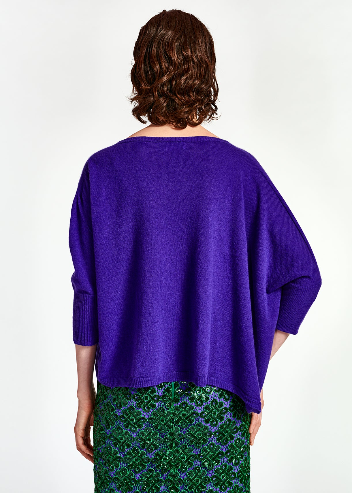 Purple oversized cashmere blend knitted top RE—SSENTIEL | Essentiel second hand