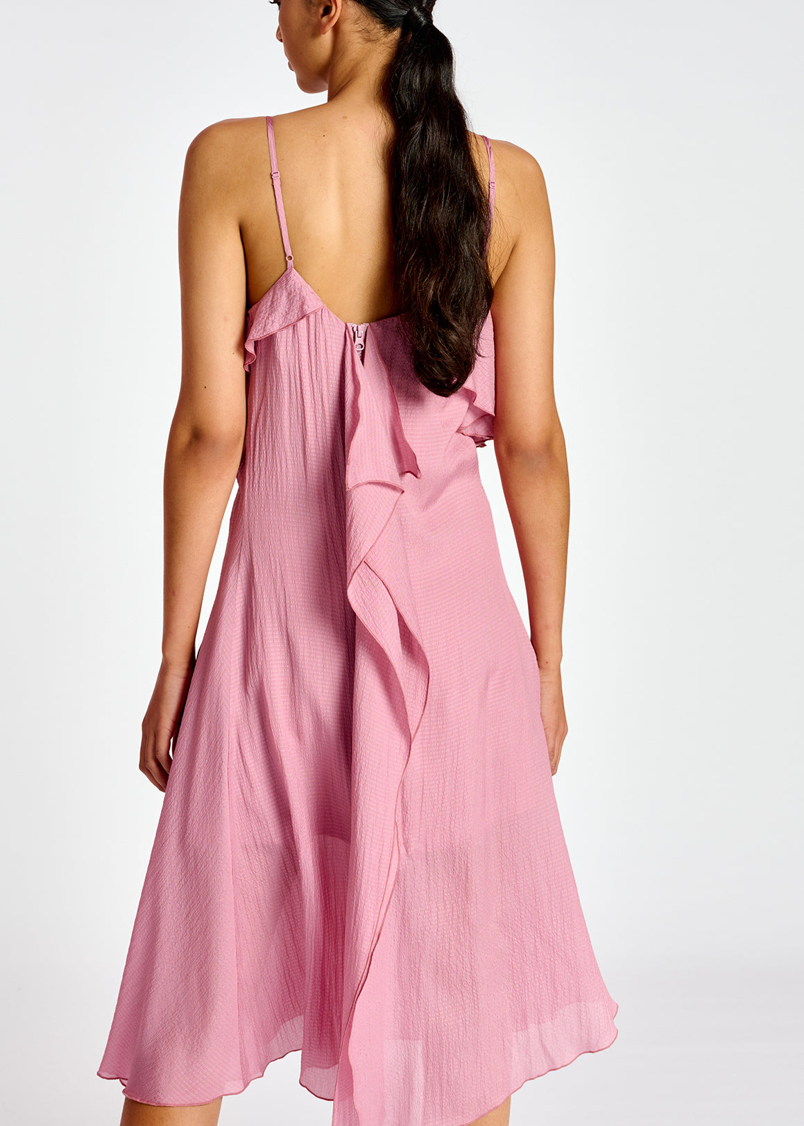 Lilac viscose-silk asymmetrical midi dress RE—SSENTIEL | Essentiel second hand