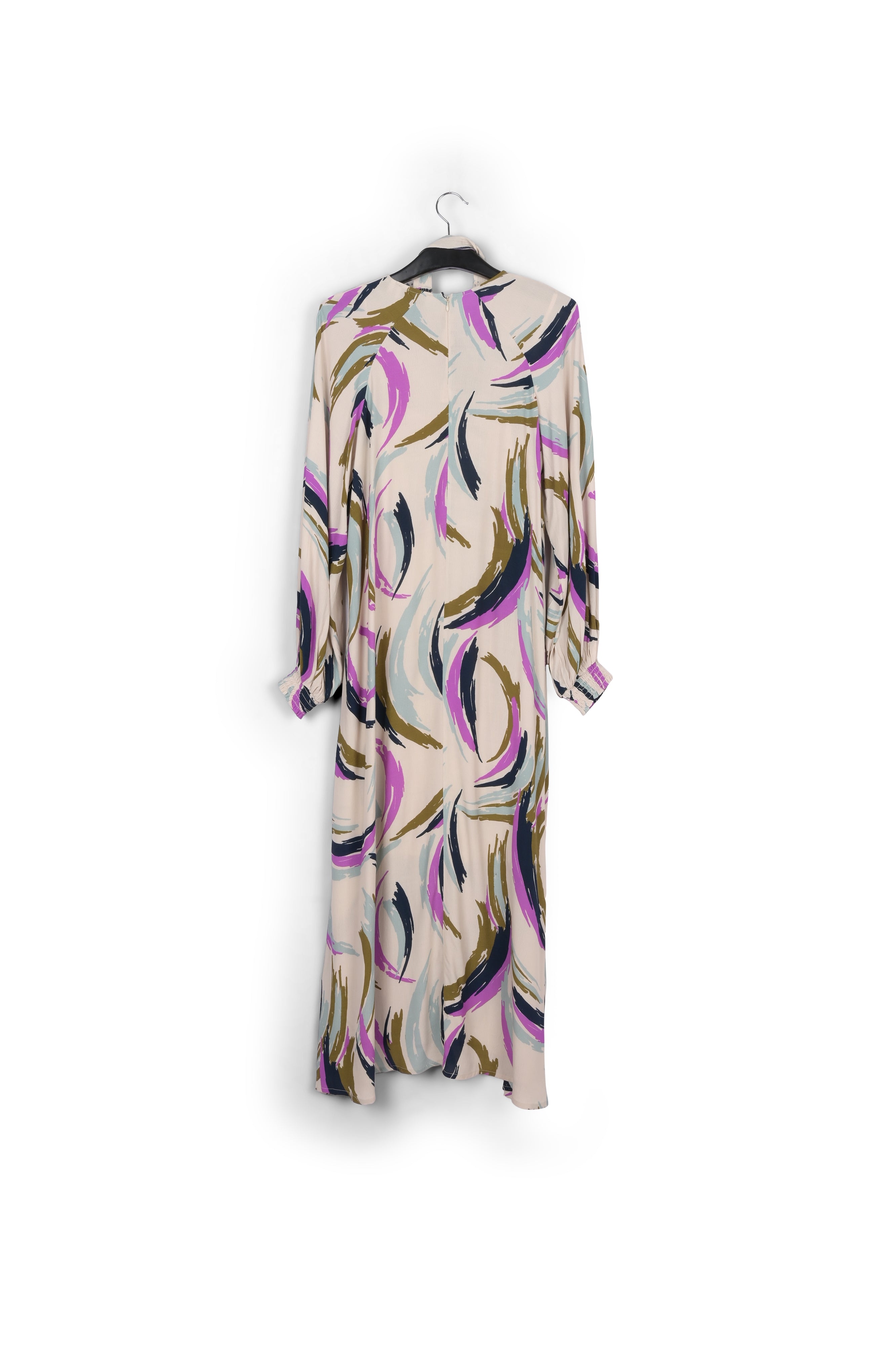 Midi-jurk met veelkleurige abstracte print RE—SSENTIEL | Essentiel second hand