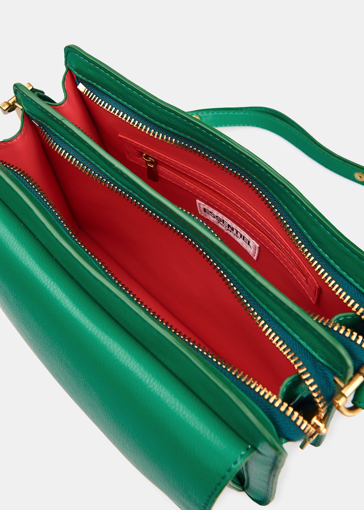 Green faux leather shoulder bag RE—SSENTIEL | Essentiel second hand