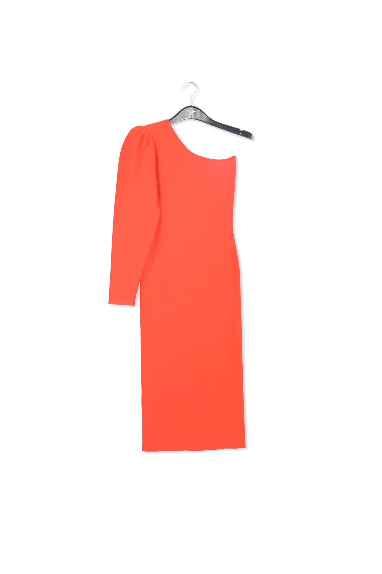 Red one-shoulder stretchy-jersey midi dress RE—SSENTIEL | Essentiel second hand