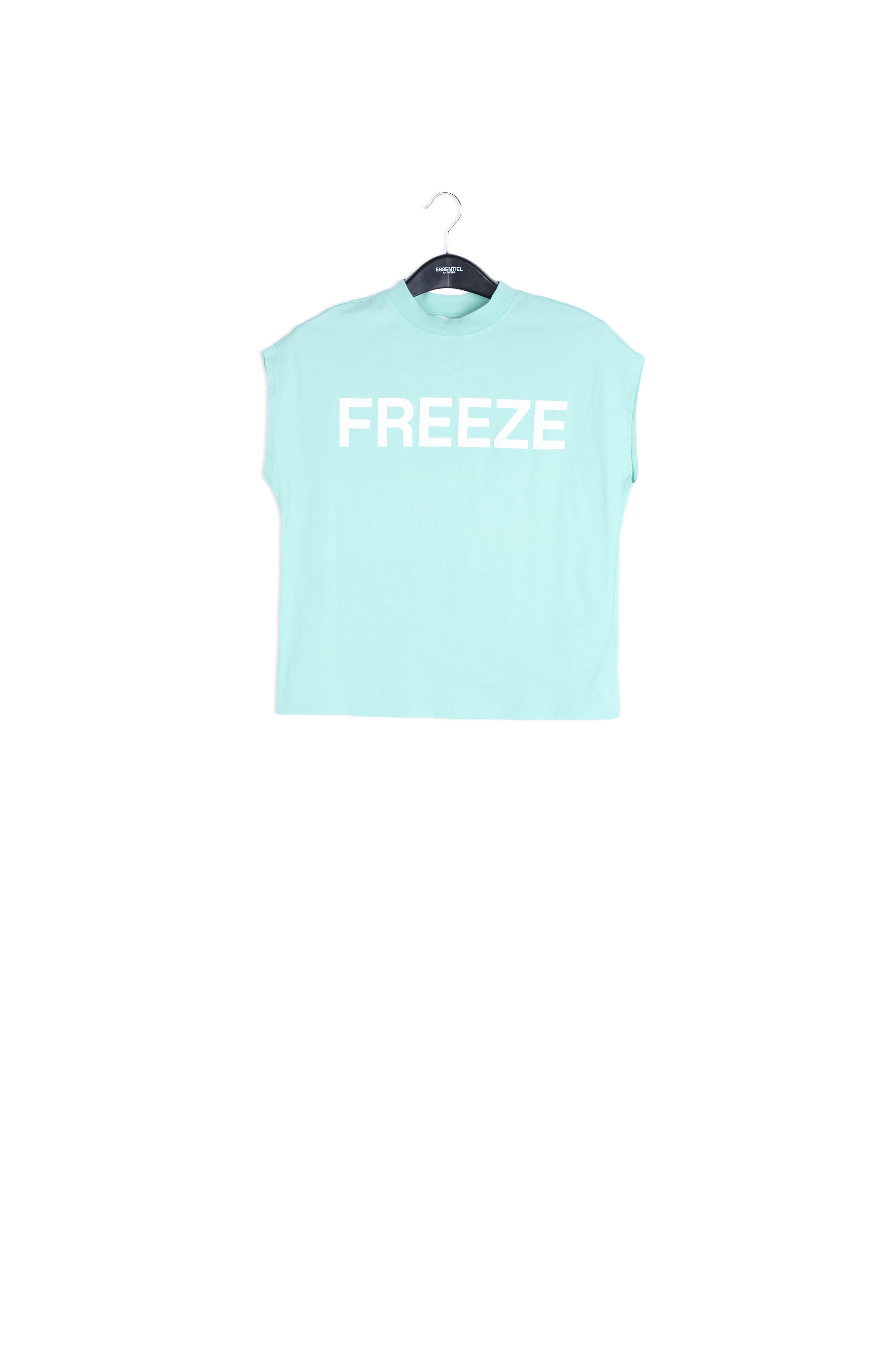 Turquoise organic cotton T-shirt RE—SSENTIEL | Essentiel second hand