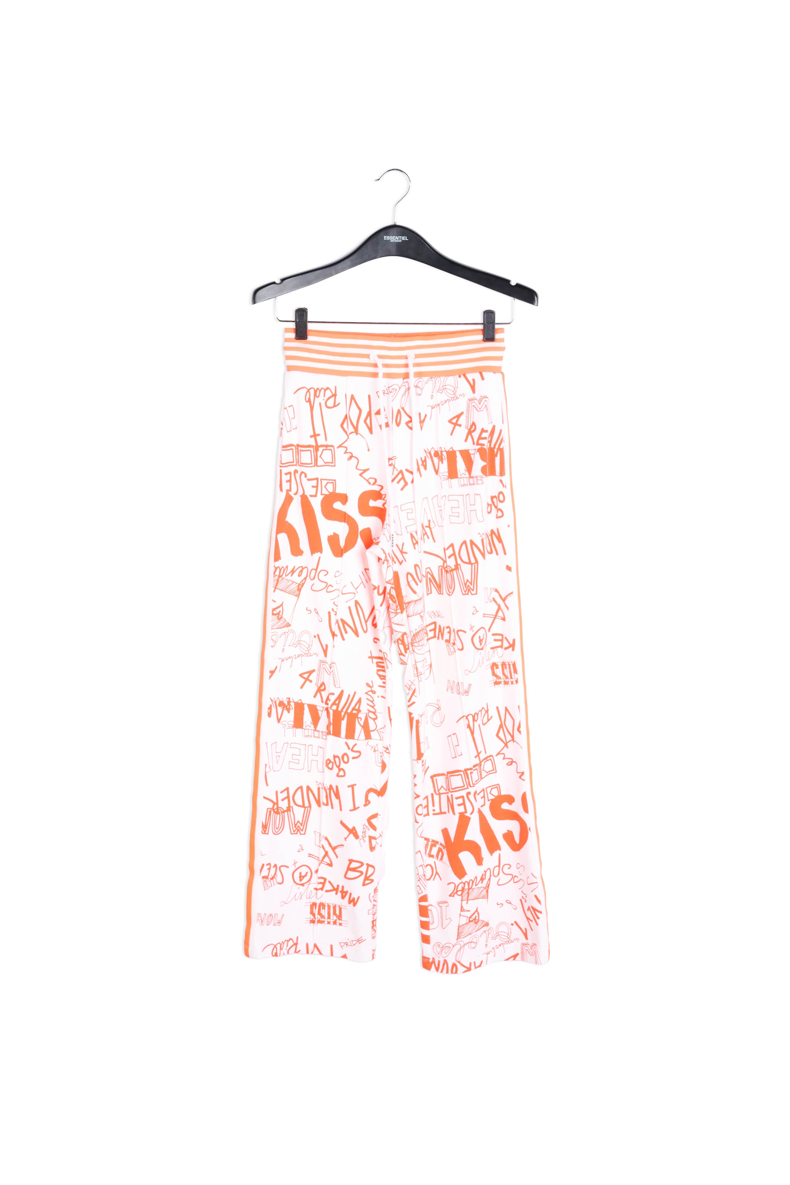 Oranje en gebroken witte jogging met print RE—SSENTIEL | Essentiel second hand