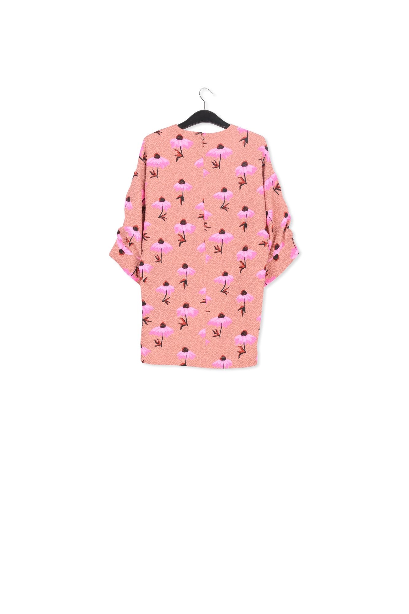 Vintage pink mini dress with floral print RE—SSENTIEL | Essentiel second hand