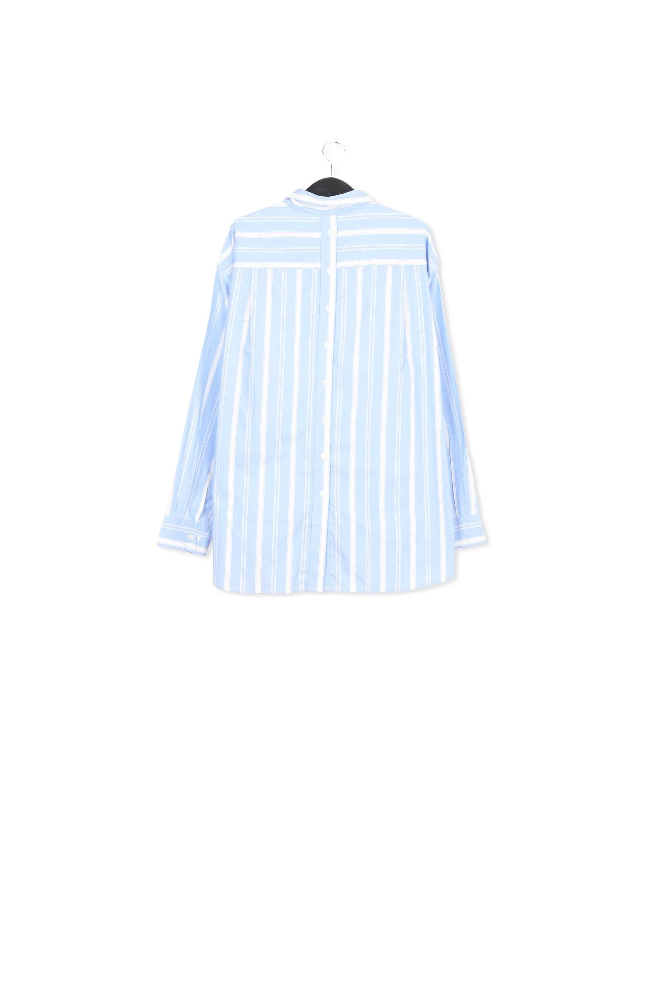 Blue, white and orange striped cotton shirt with 'E' embroidery RE—SSENTIEL | Essentiel second hand