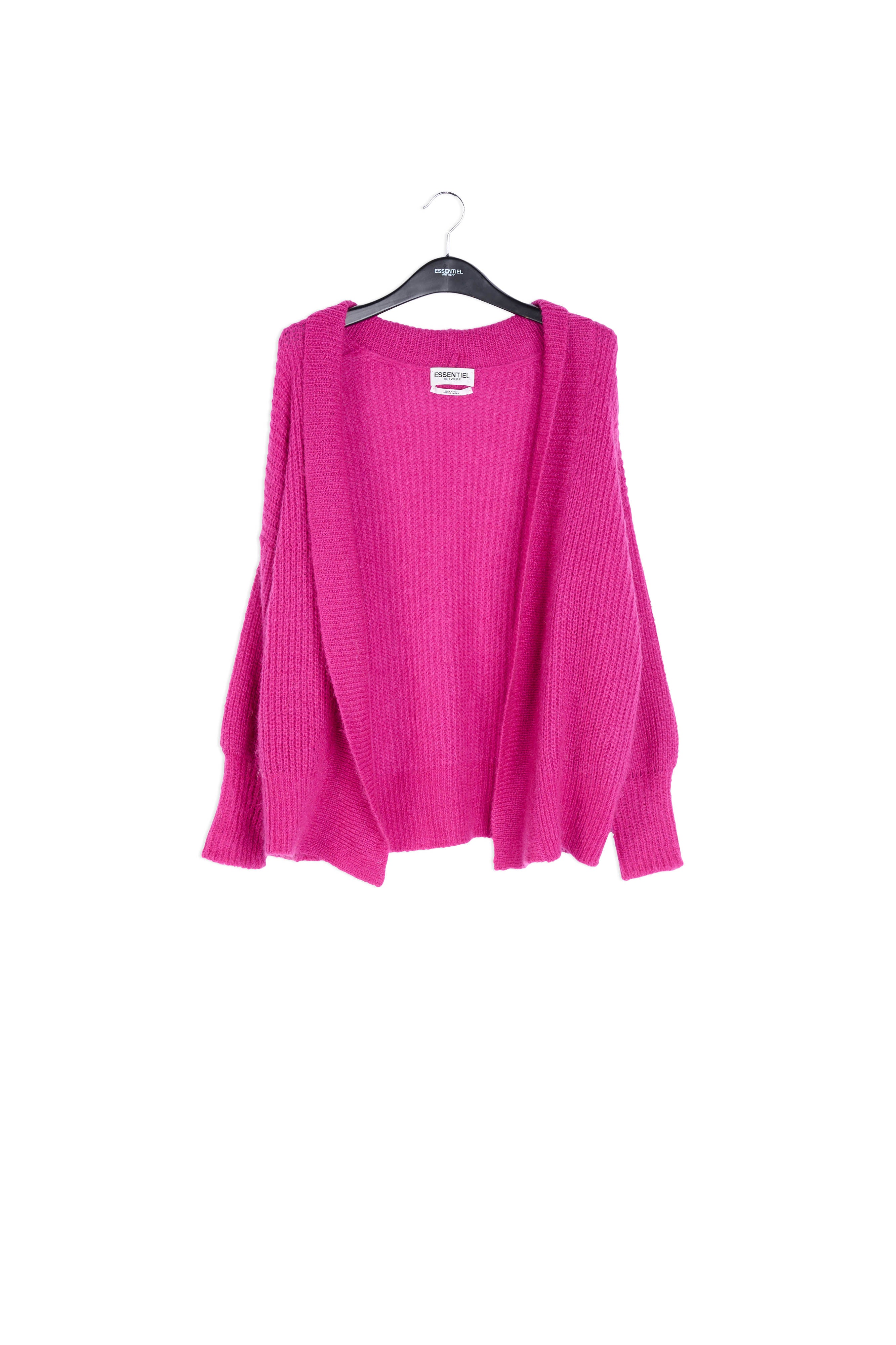 Cardigan bleu vif à col replié RE—SSENTIEL | Essentiel second hand